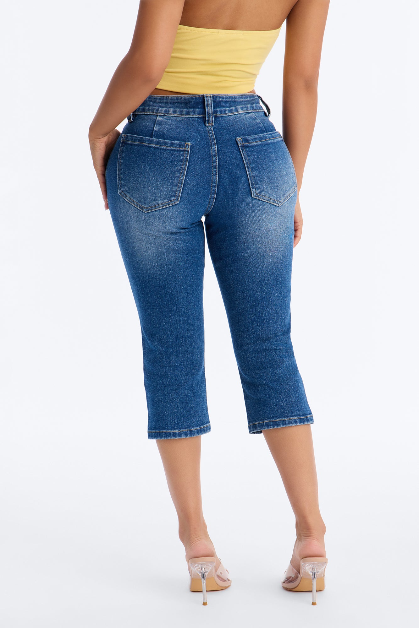 Delete My Number Low Rise Skinny Capri Jeans - Dark Wash