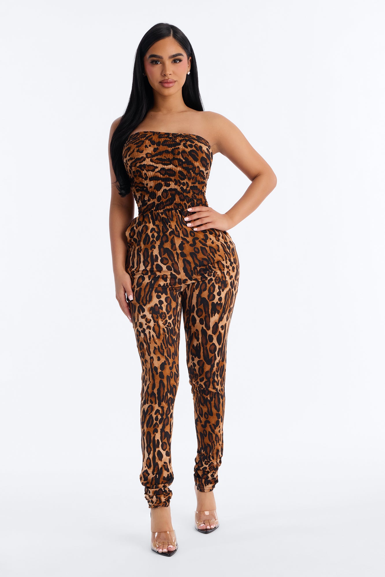 Make My Day Everyday Leopard Jumpsuit - Brown/combo