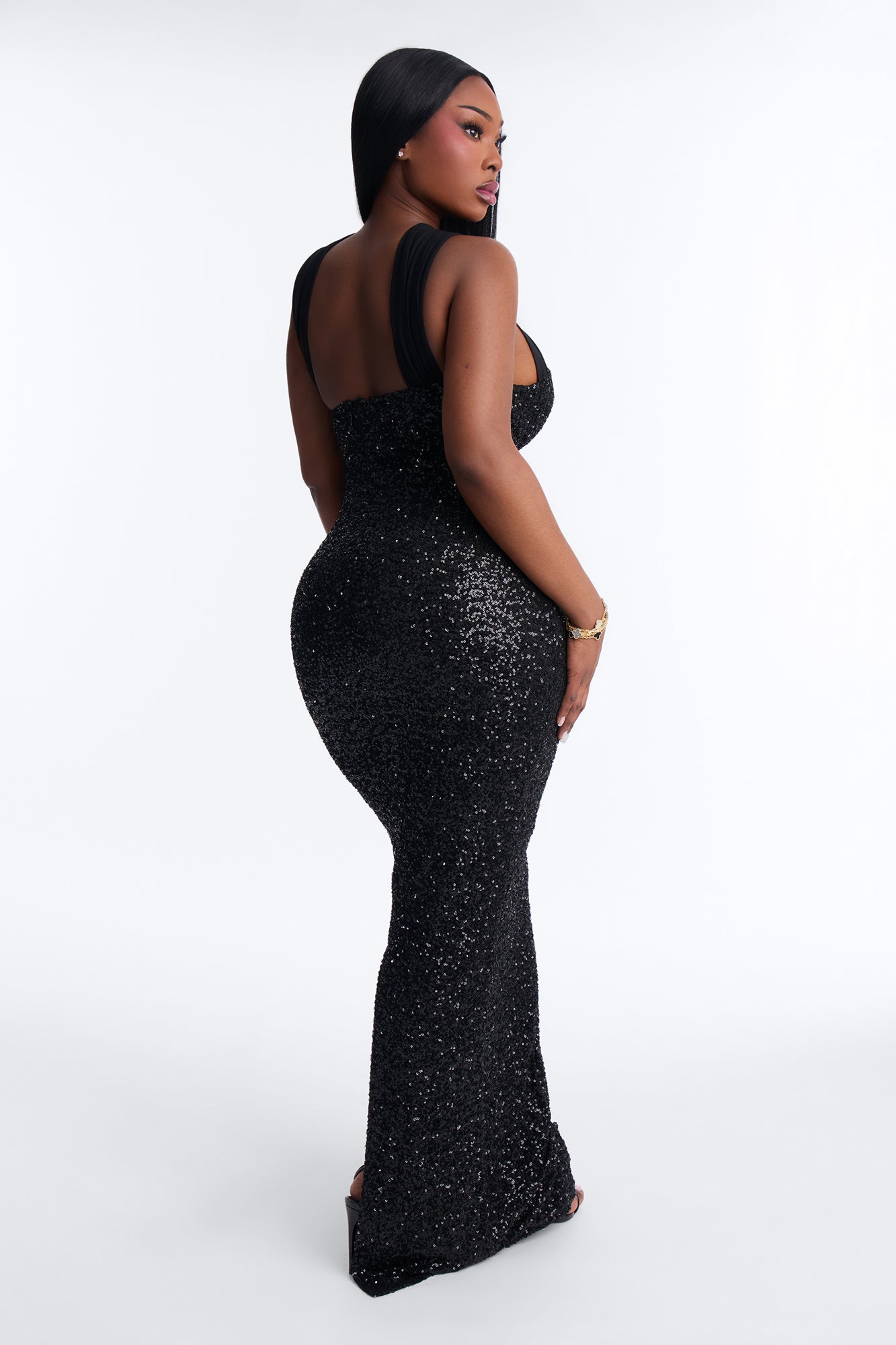 Callie Sequin Gown - Black