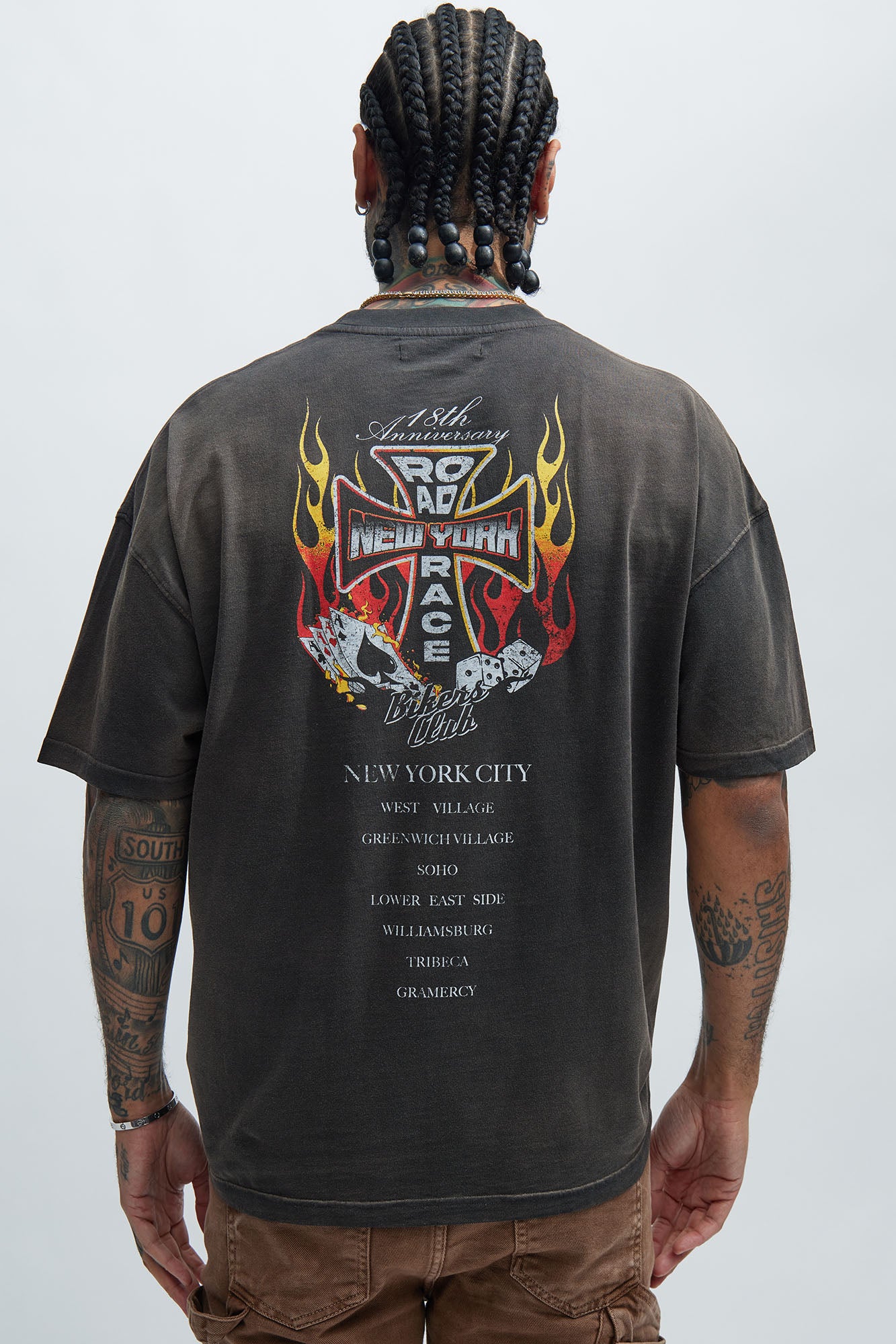 Road Race Oversized Short Sleeve Tee - Black