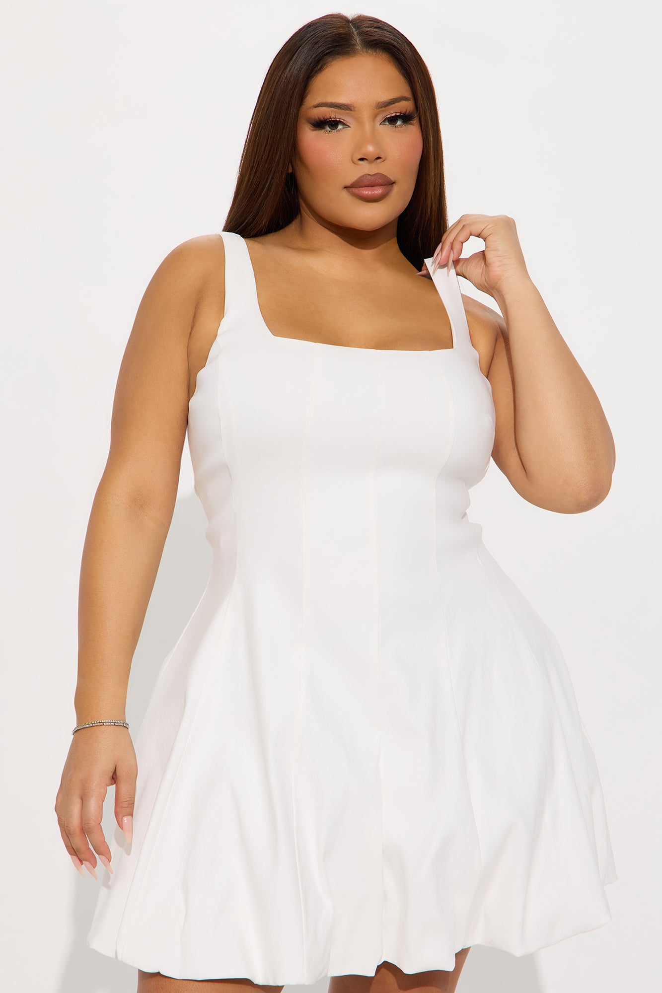 Jaden Bubble Mini Dress - White