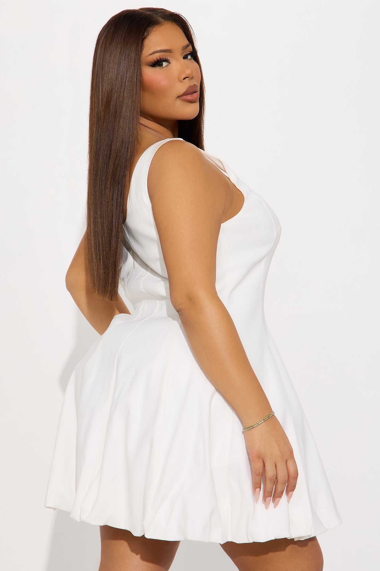Jaden Bubble Mini Dress - White