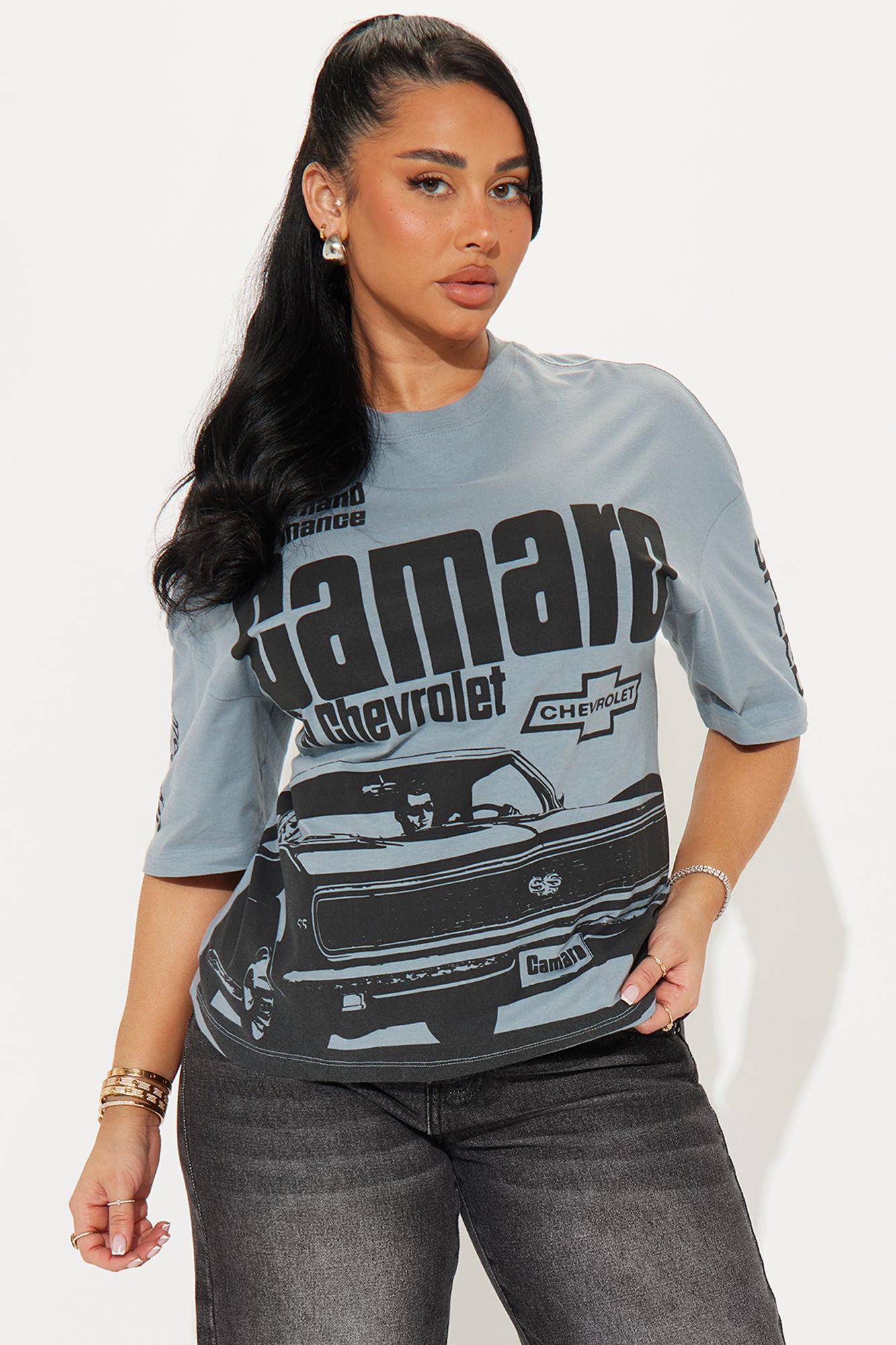 Camaro Speed Graphic Tee - Light Blue