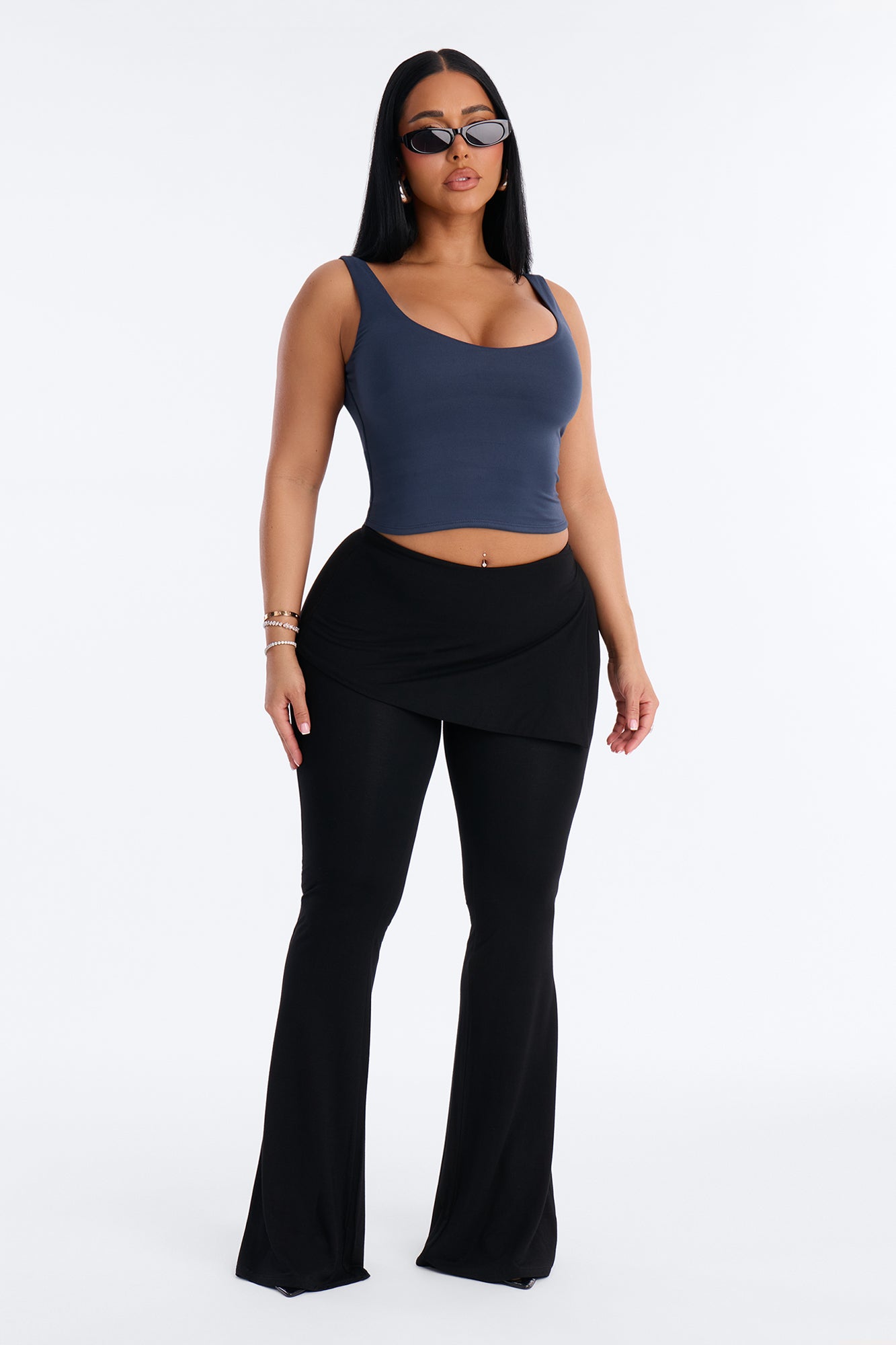 Quinn Double Lined Tank Top - Navy
