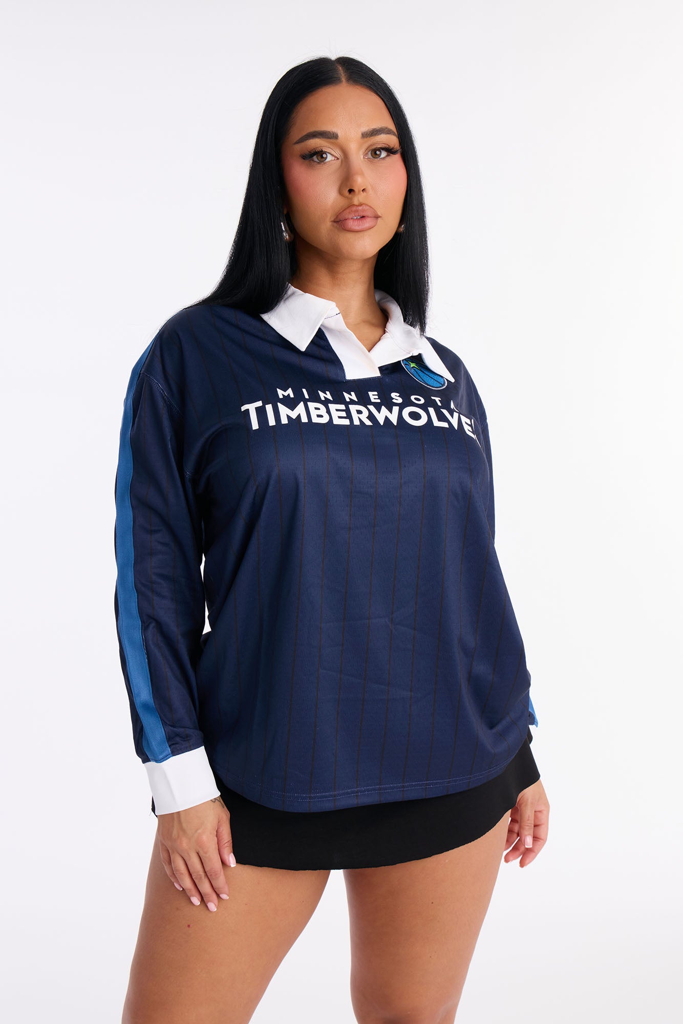NBA Minnesota Timberwolves Pinstripe Long Sleeve Top - Navy