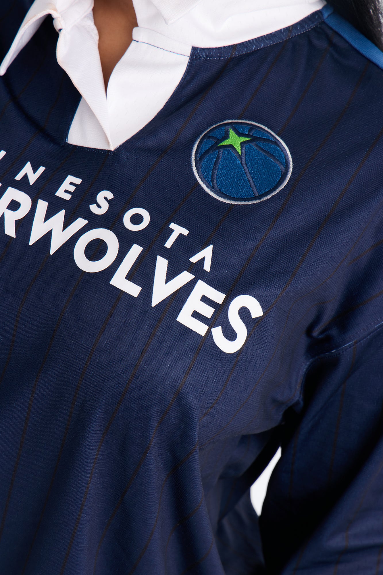 NBA Minnesota Timberwolves Pinstripe Long Sleeve Top - Navy