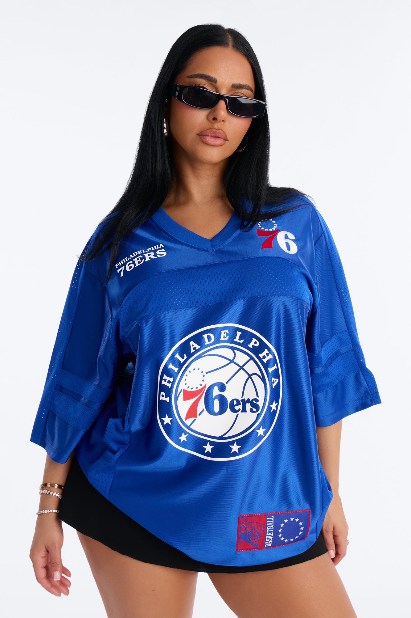 NBA 76'ers Oversized Mesh Tee - Royal
