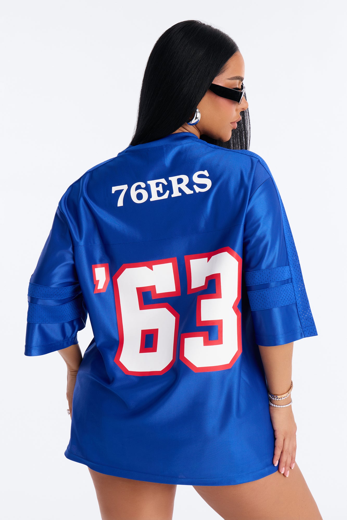 NBA 76'ers Oversized Mesh Tee - Royal