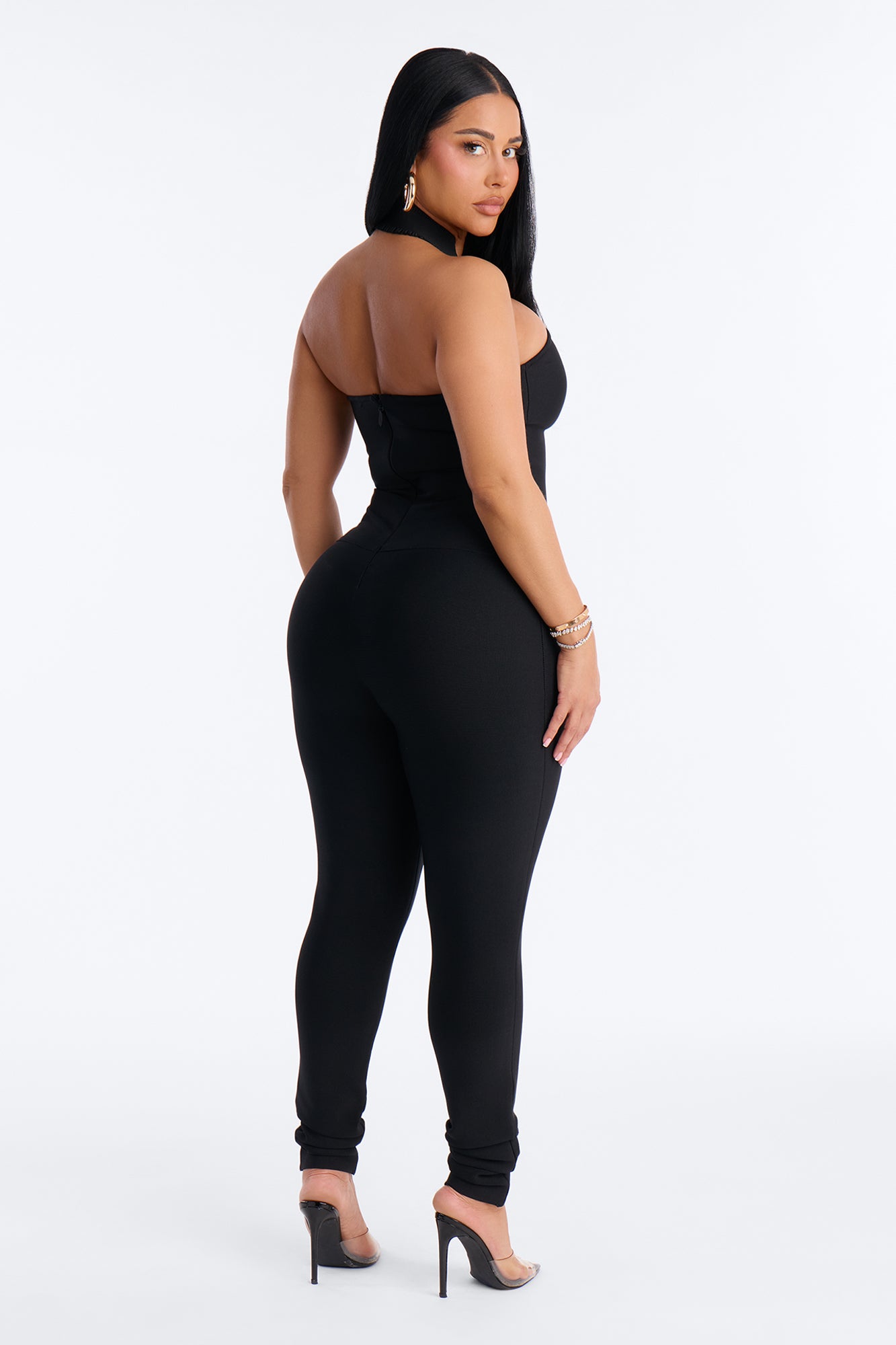 Star Struck Bandage Jumpsuit - Black