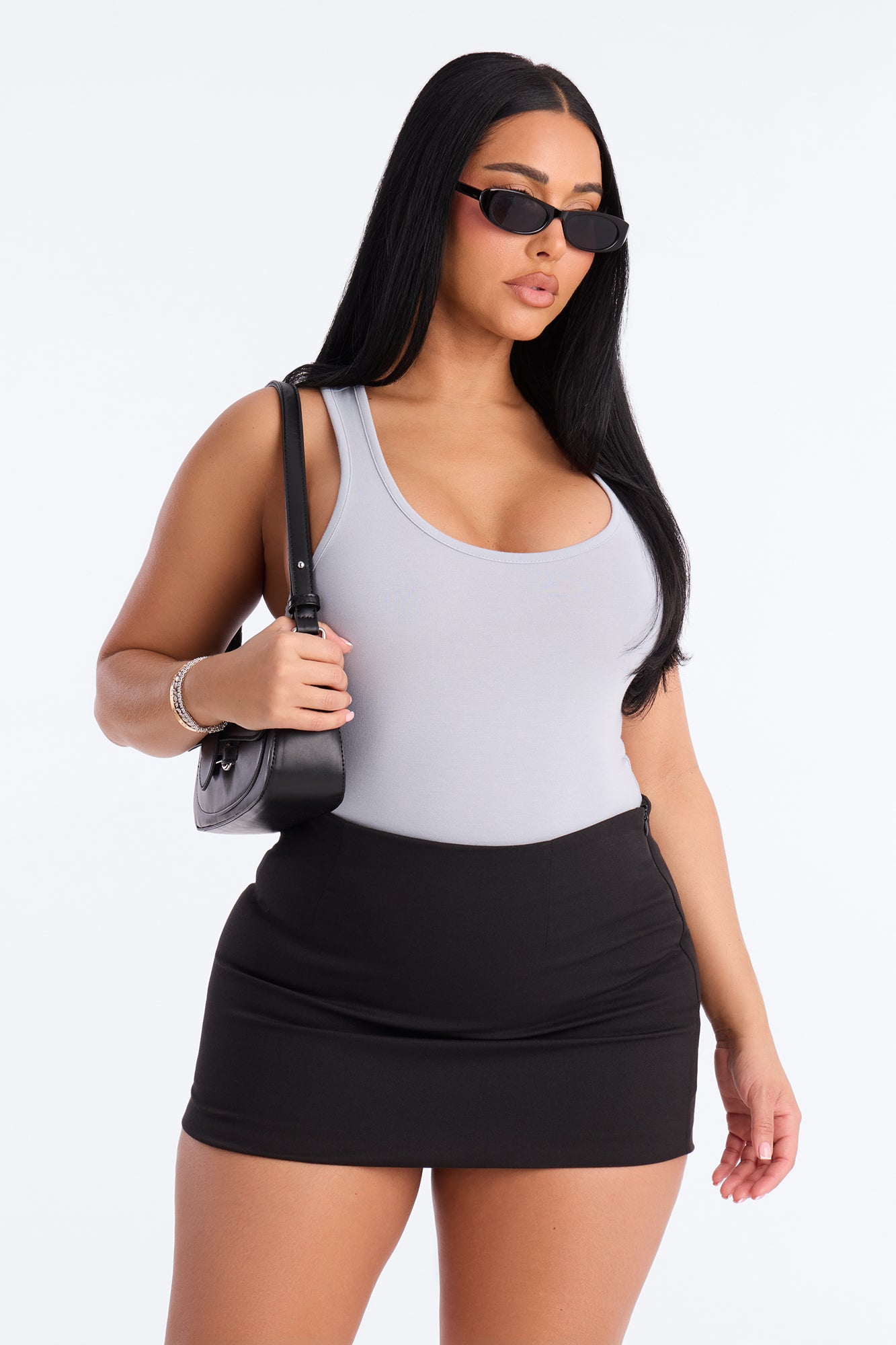 Divine Basic Tank Bodysuit - Dusty Blue