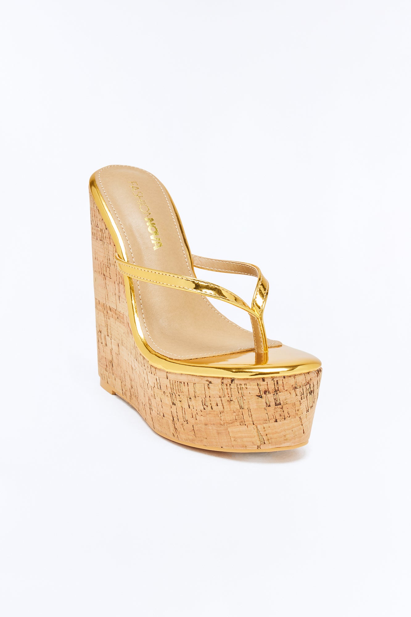 Kaleo Thong Platform Wedges - Gold