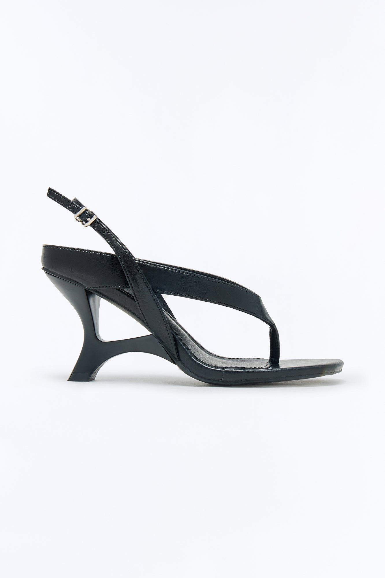 Clarence Novelty Slingback Wedges - Black