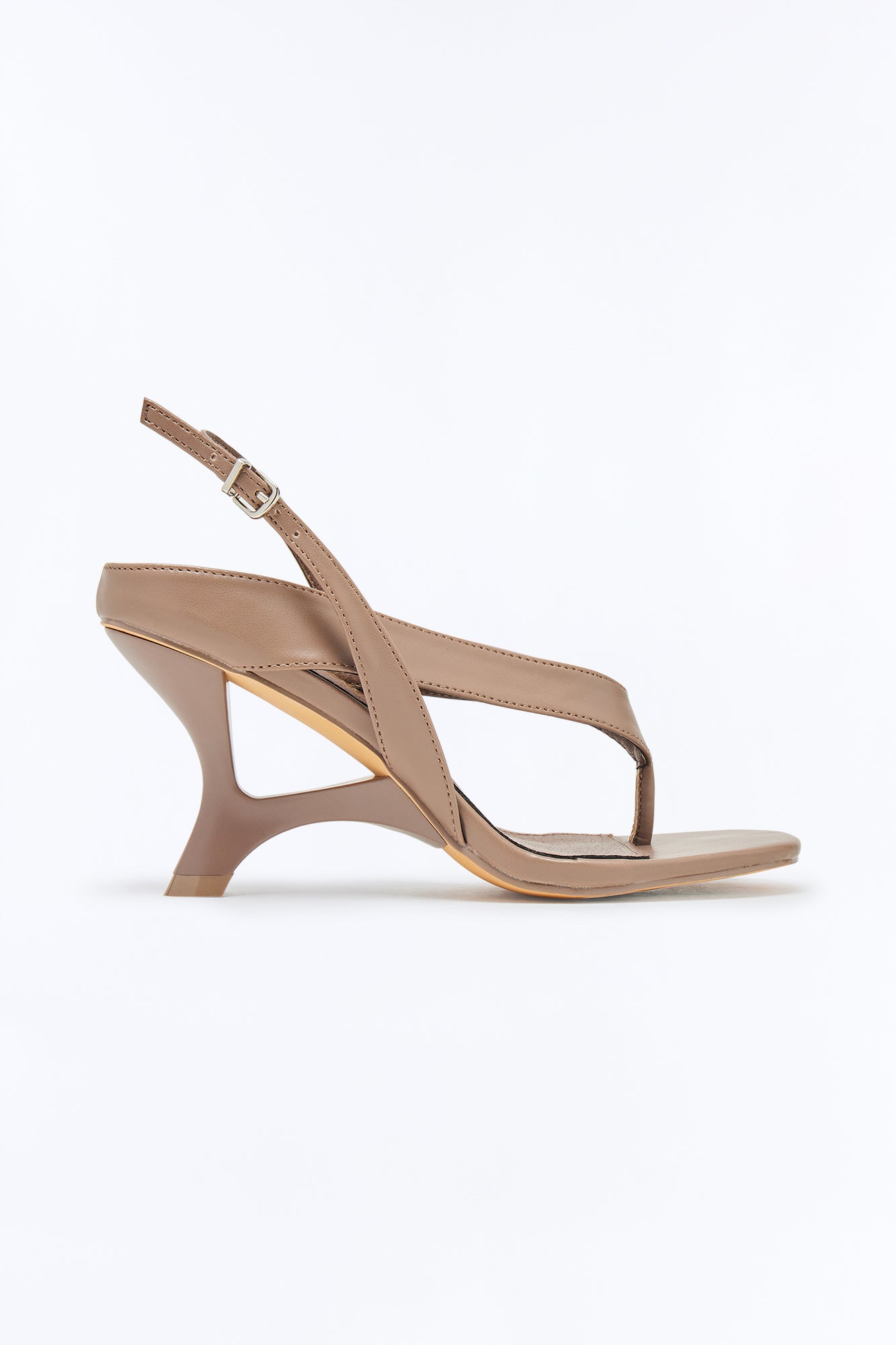 Clarence Novelty Slingback Wedges - Mocha