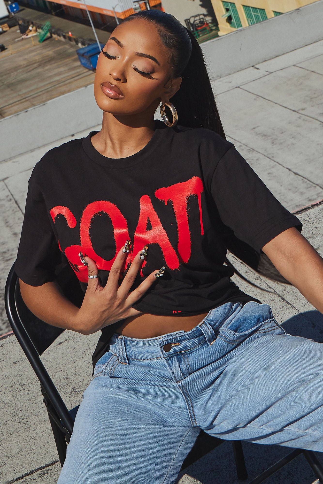 GOAT Graffiti Top - Black/Red