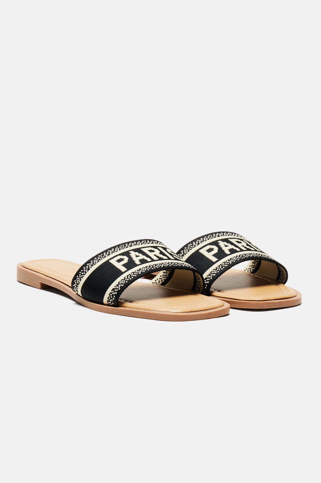 Love A Little Paris Flat Sandals - Black