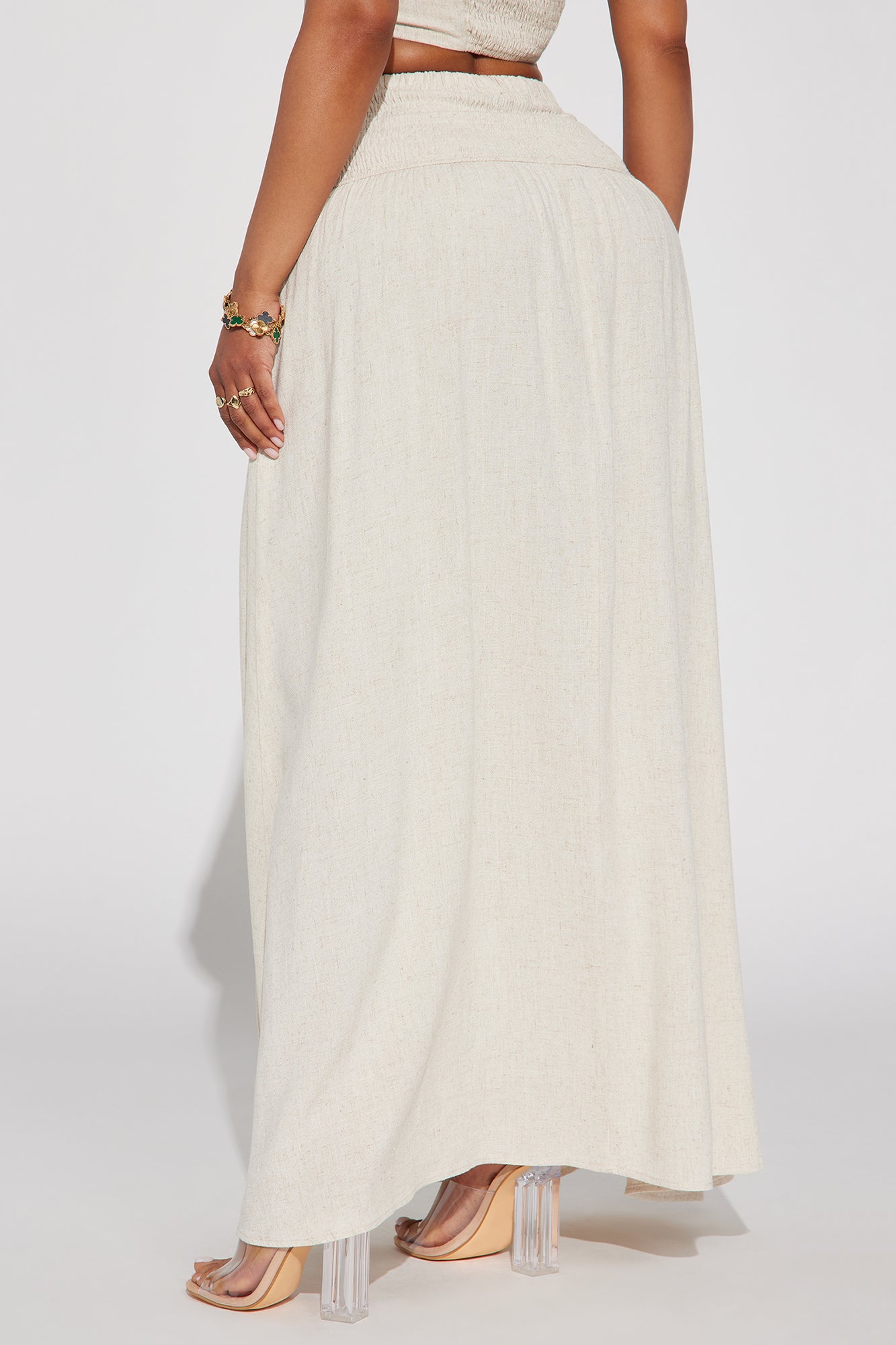 Layla Linen Maxi Skirt - Tan