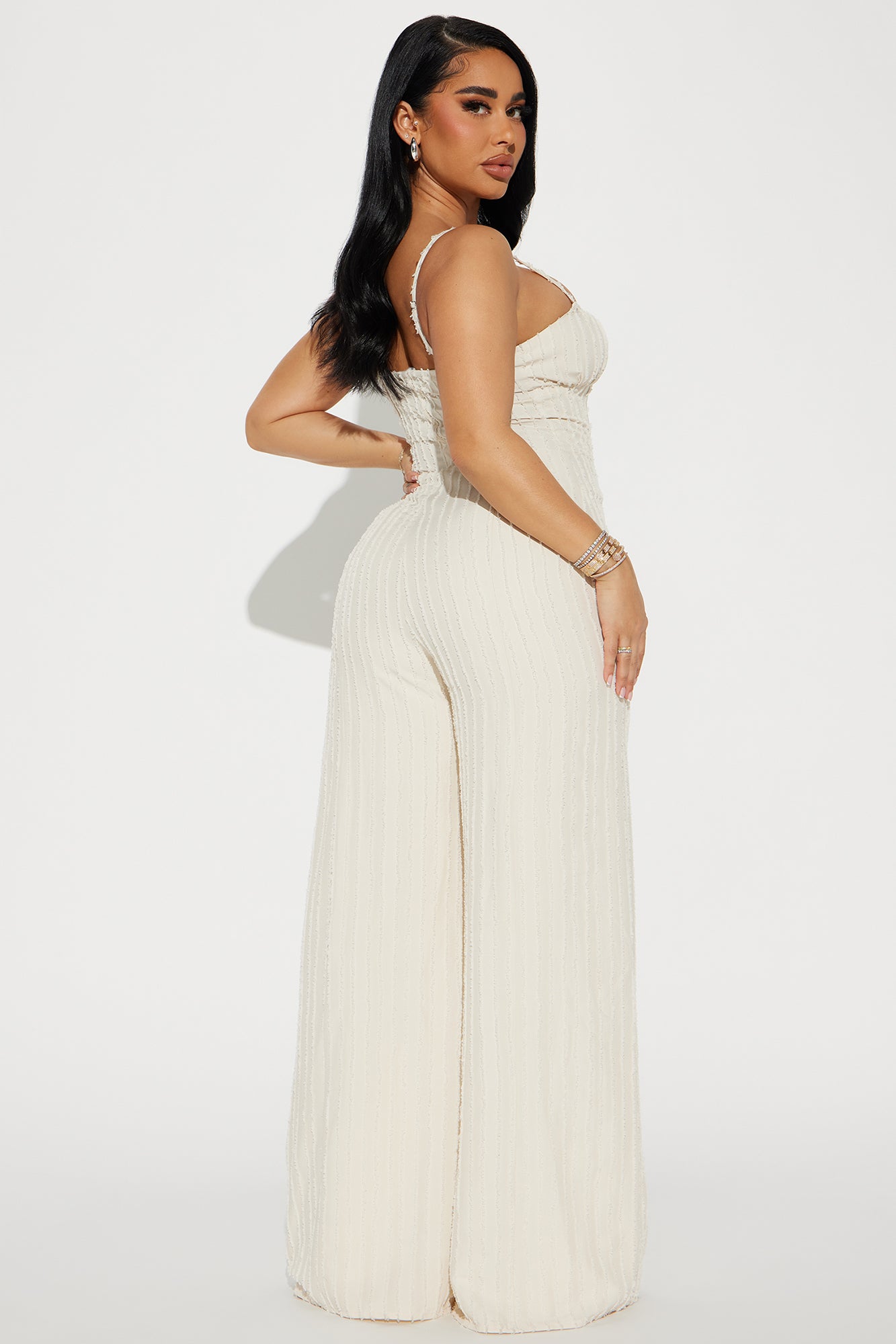 Endless Mimosas Textured Jumpsuit - Cream