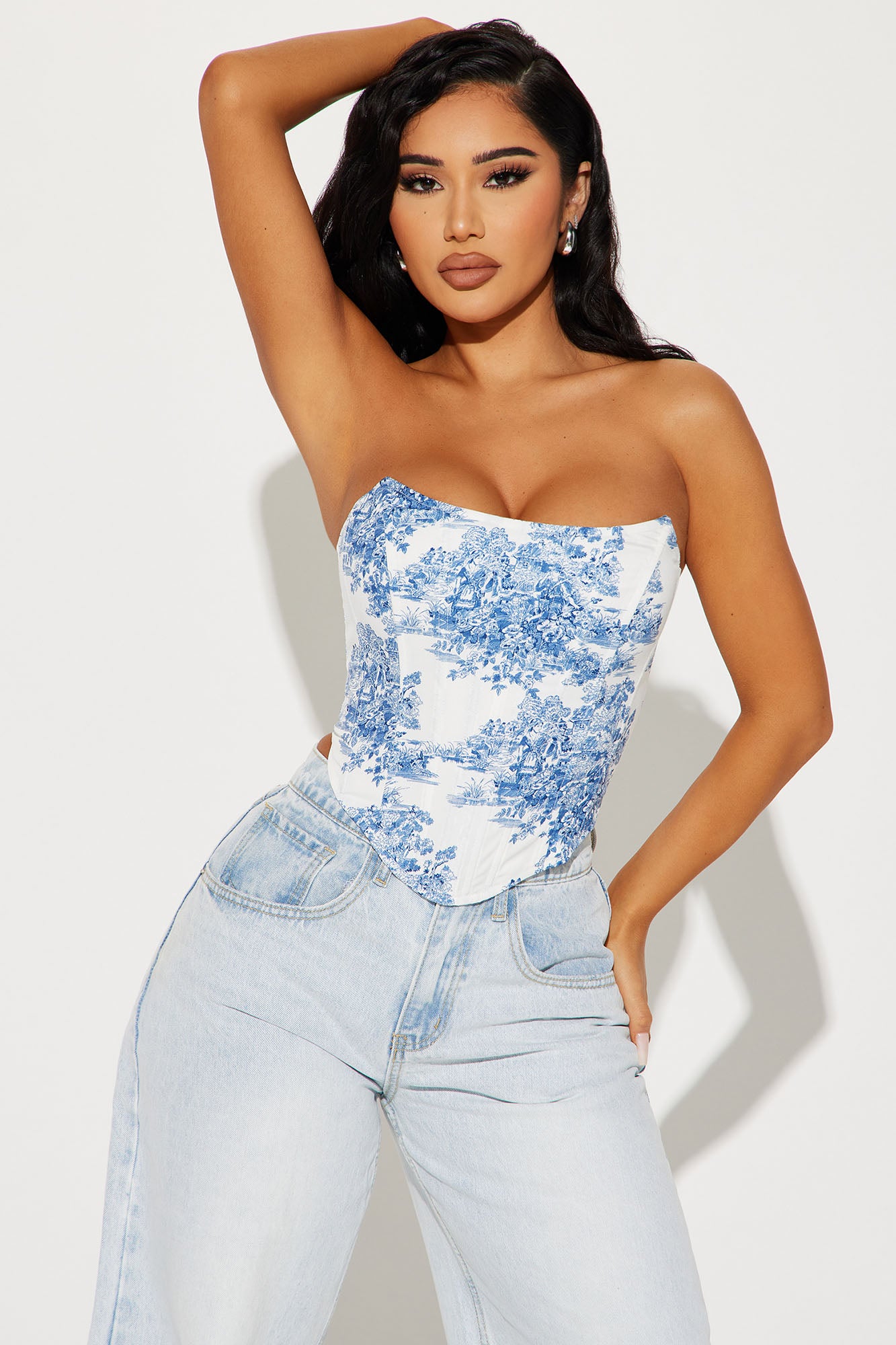 Irina Corset Top - Blue/combo