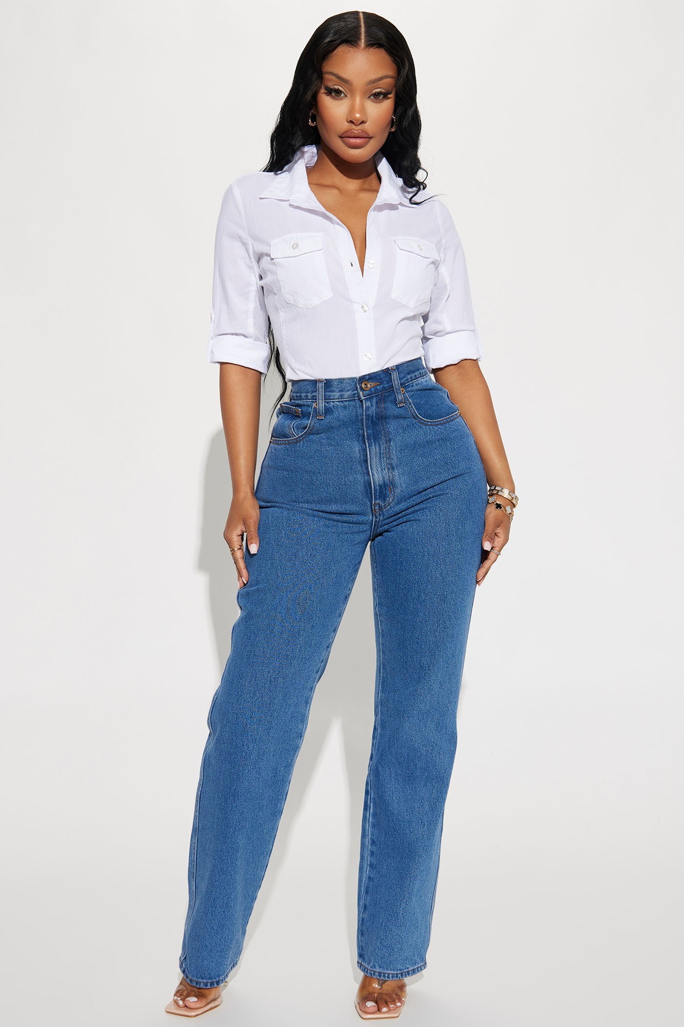 Taylor Button Down Top - White