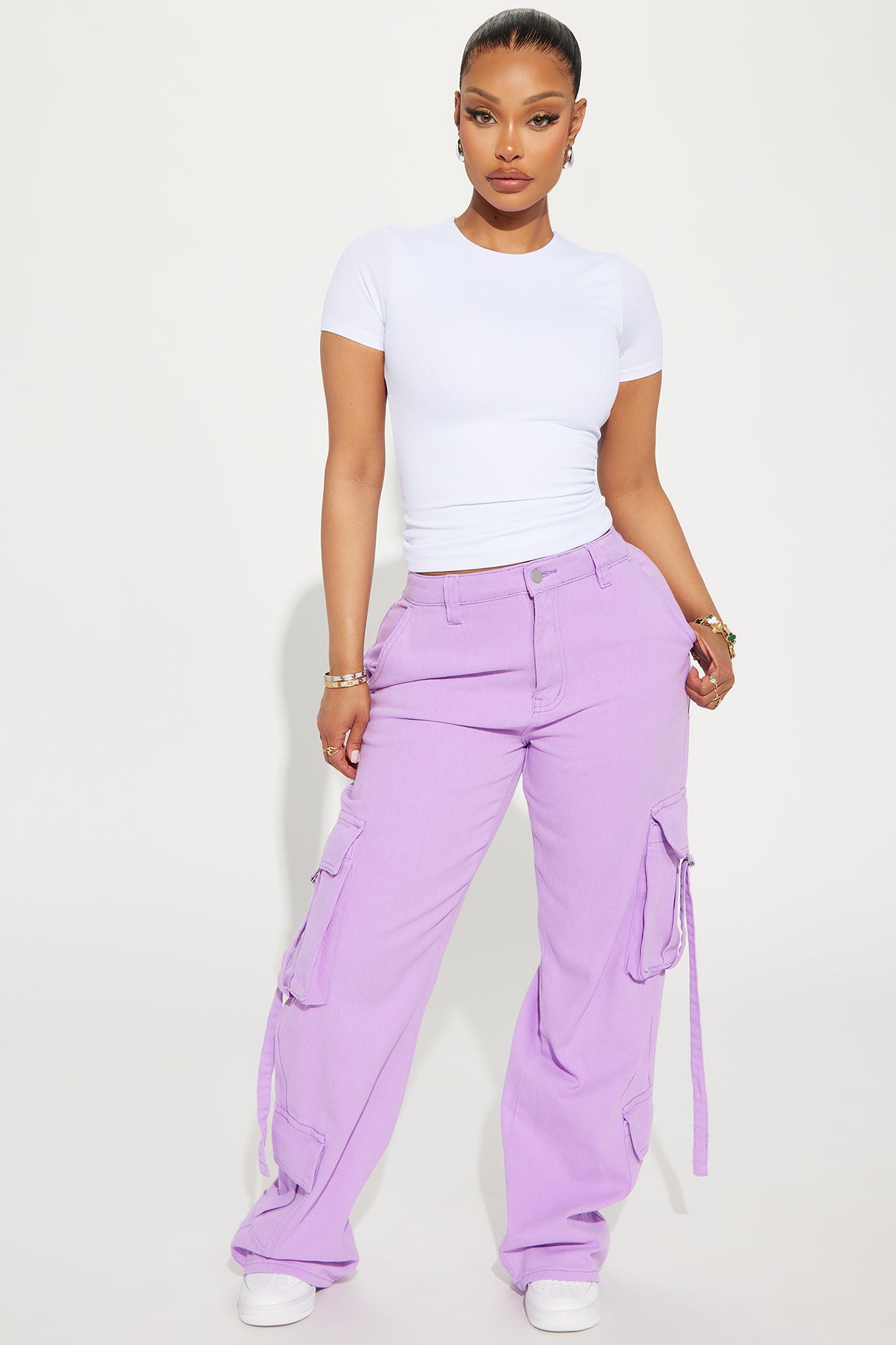 Chloe Crew Neck Short Sleeve Tee - White