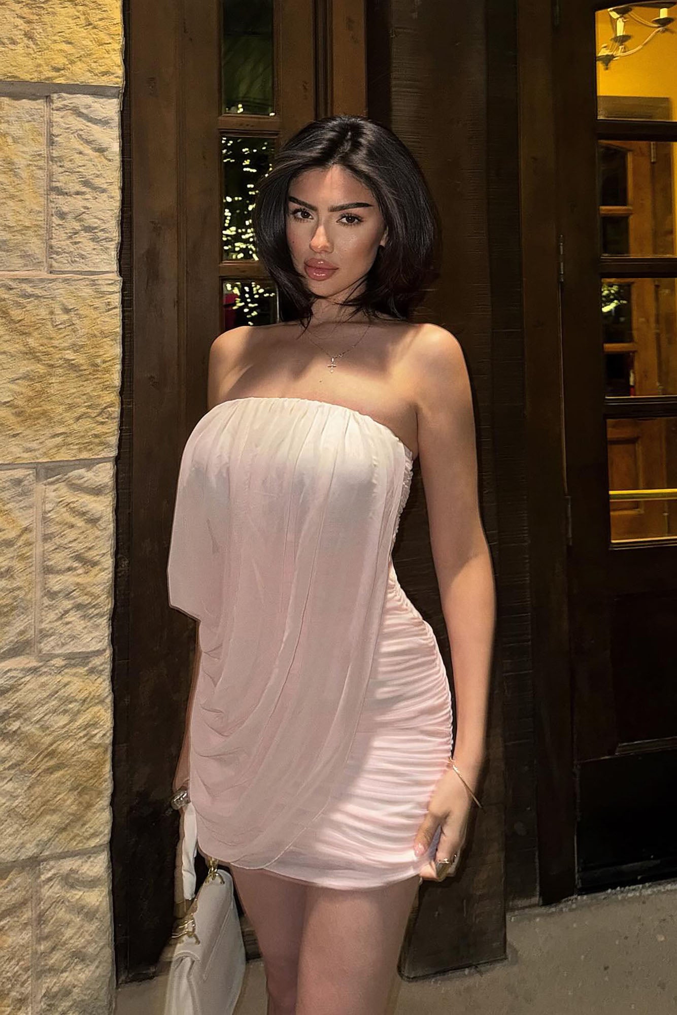 Novelle Strapless Ruched Mini Dress - Blush