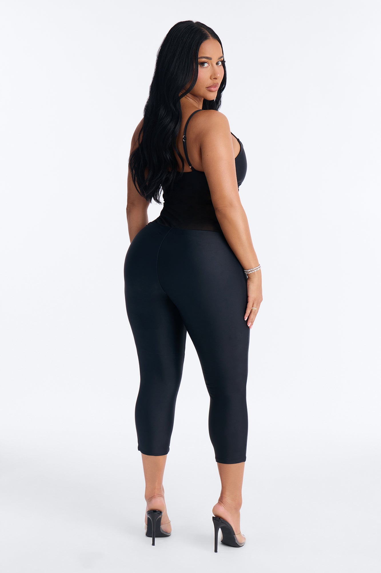Roxy Form Double Lined Mesh Capri Jumpsuit - Black
