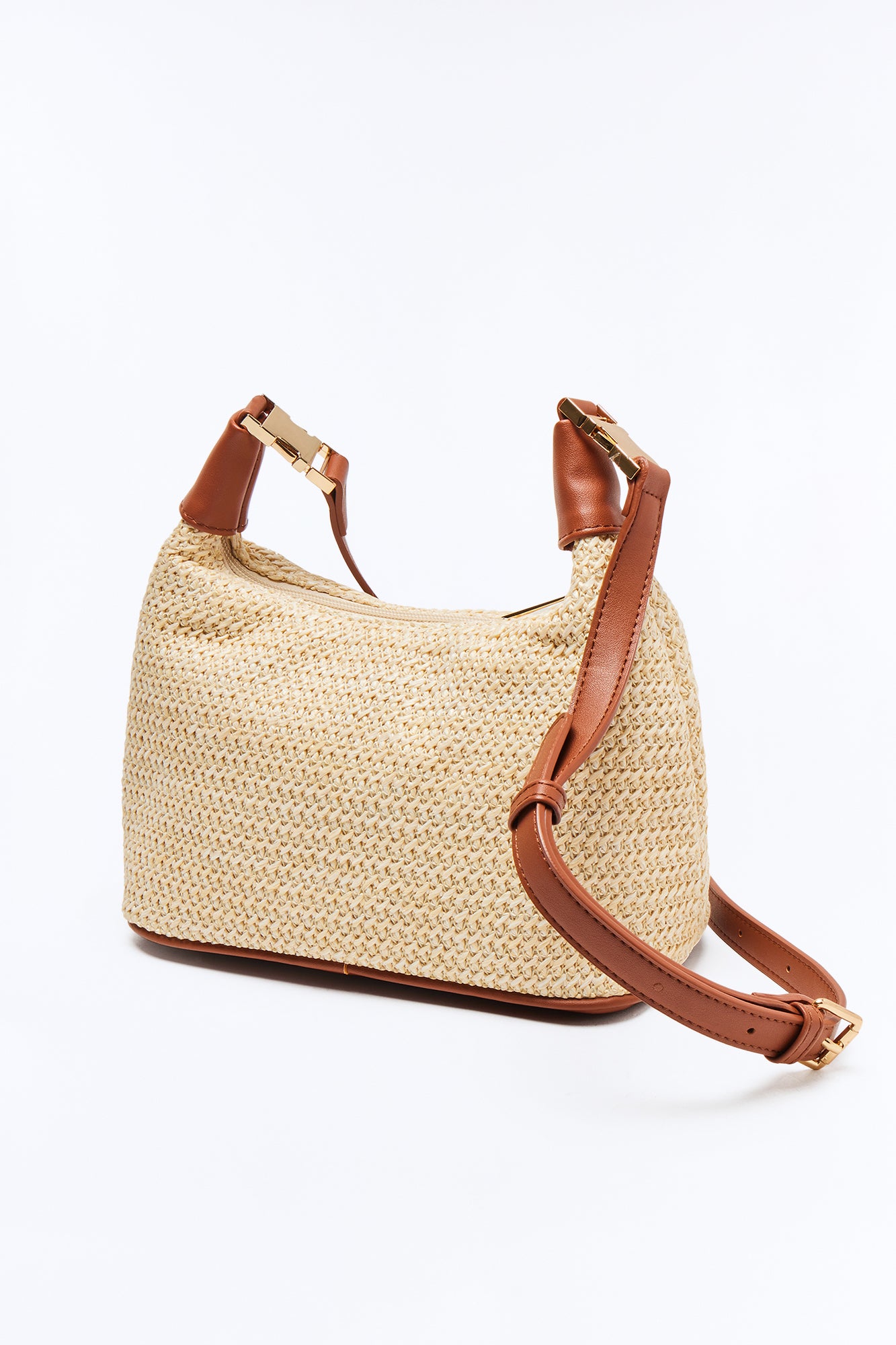 Hear You Calling Straw Satchel Handbag - Natural/Combo