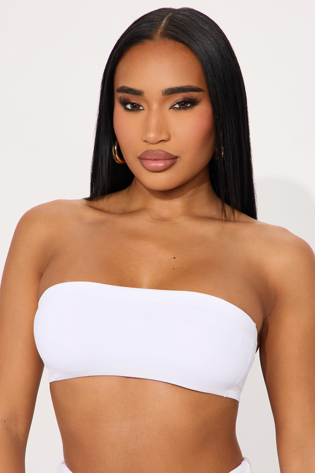 Nova Microfiber Bandeau Bralette - White