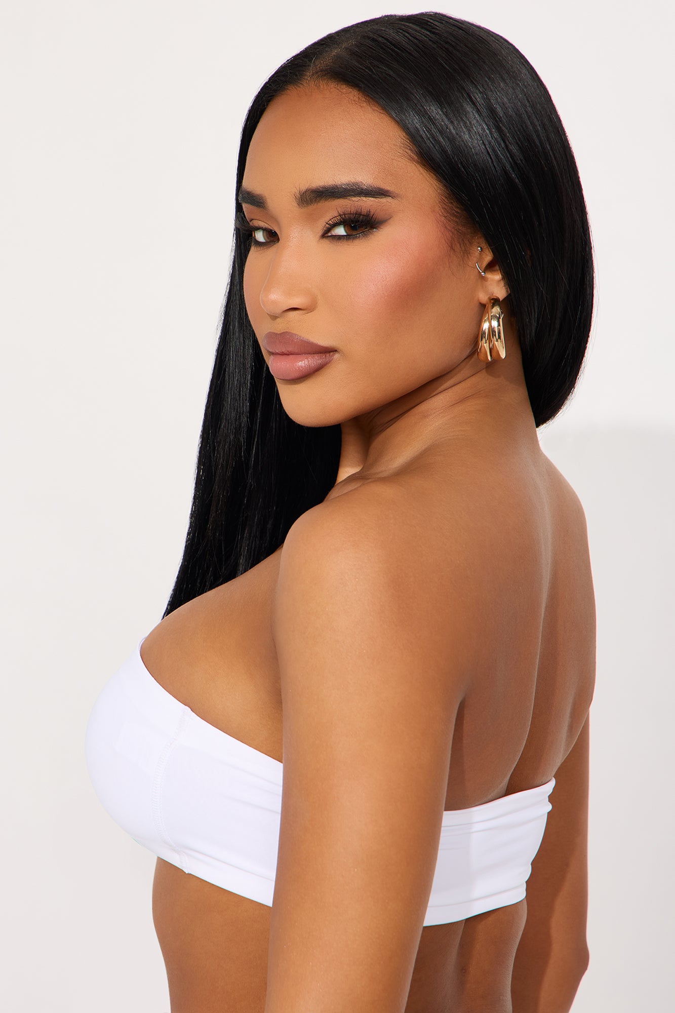 Nova Microfiber Bandeau Bralette - White