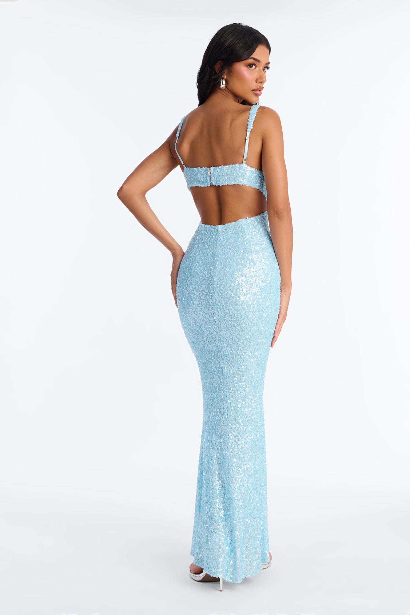 Glam Fantasy Sequin Gown - Light Blue