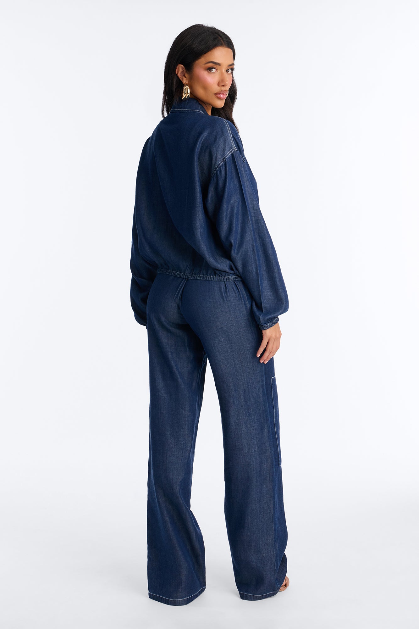 Cameron Chambray Denim Pant Set - Dark Denim