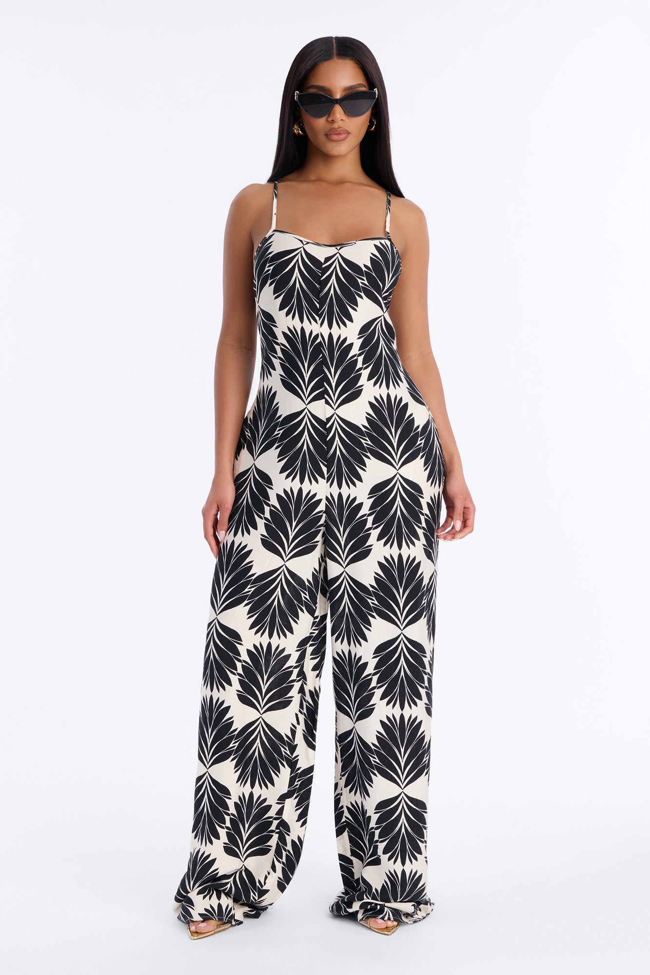 Pool Hours Linen Jumpsuit - Black