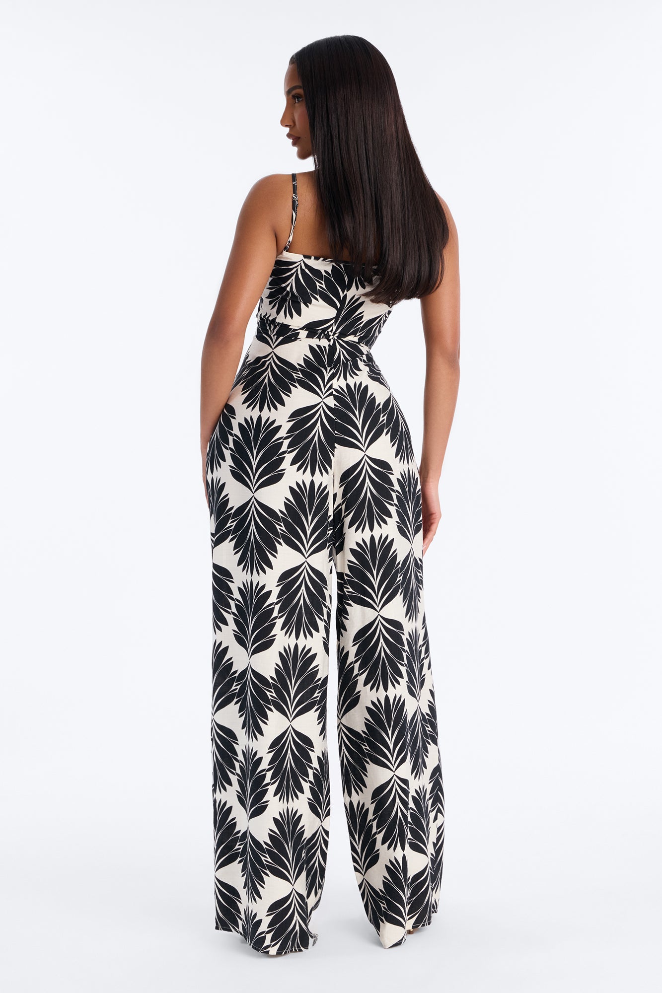 Pool Hours Linen Jumpsuit - Black