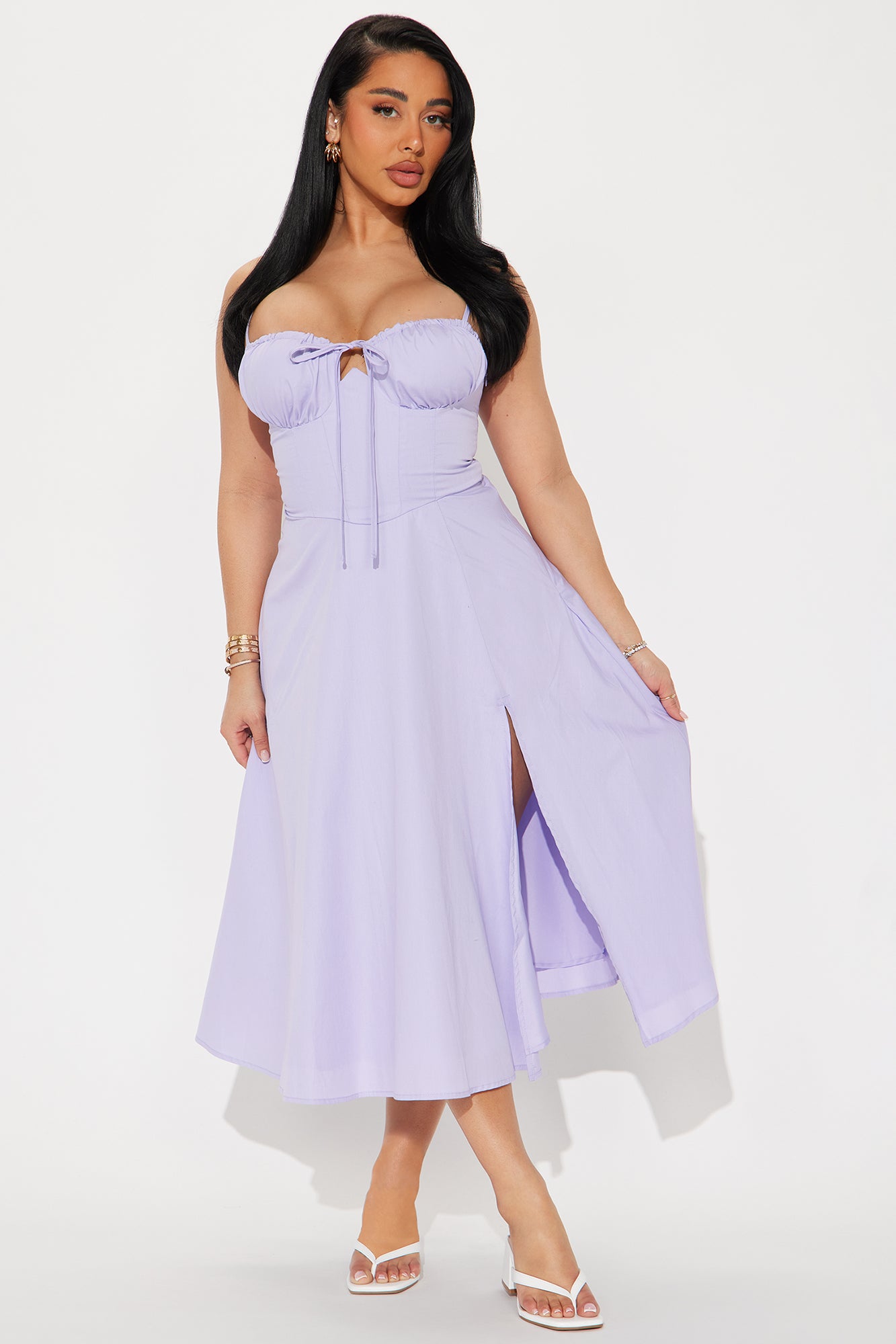 Oh Darling Poplin Midi Dress - Lavender