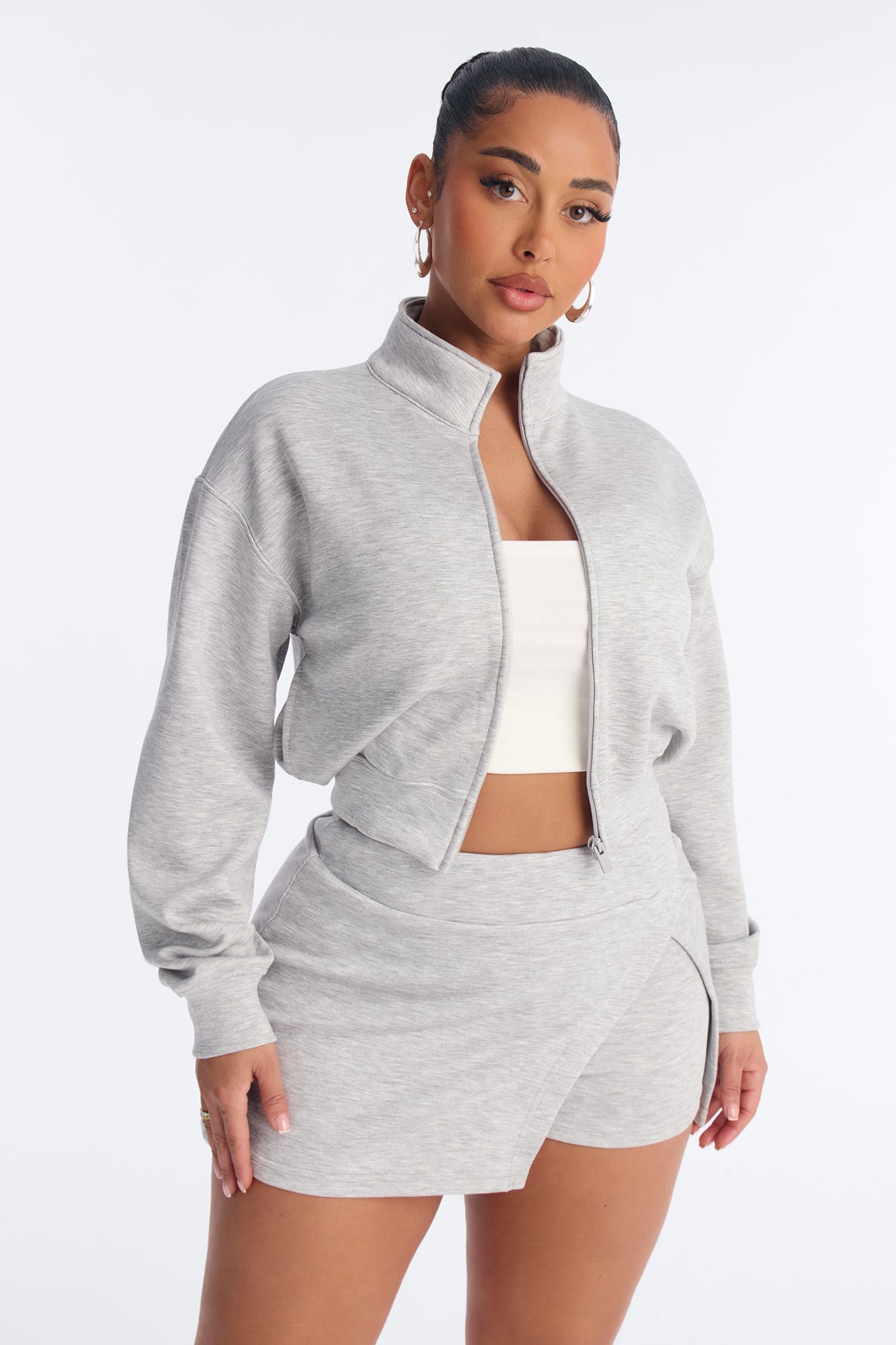 Bella Scuba Lounge Skort - Heather Grey
