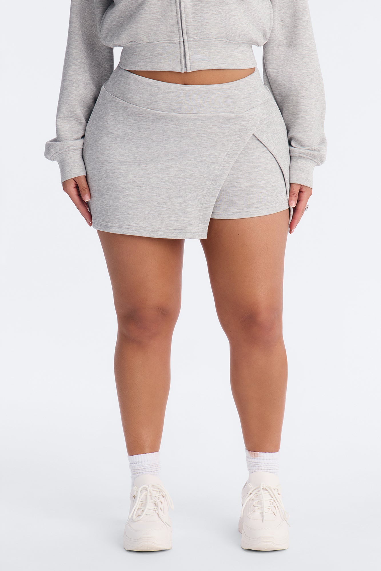 Bella Scuba Zip Up Jacket - Heather Grey
