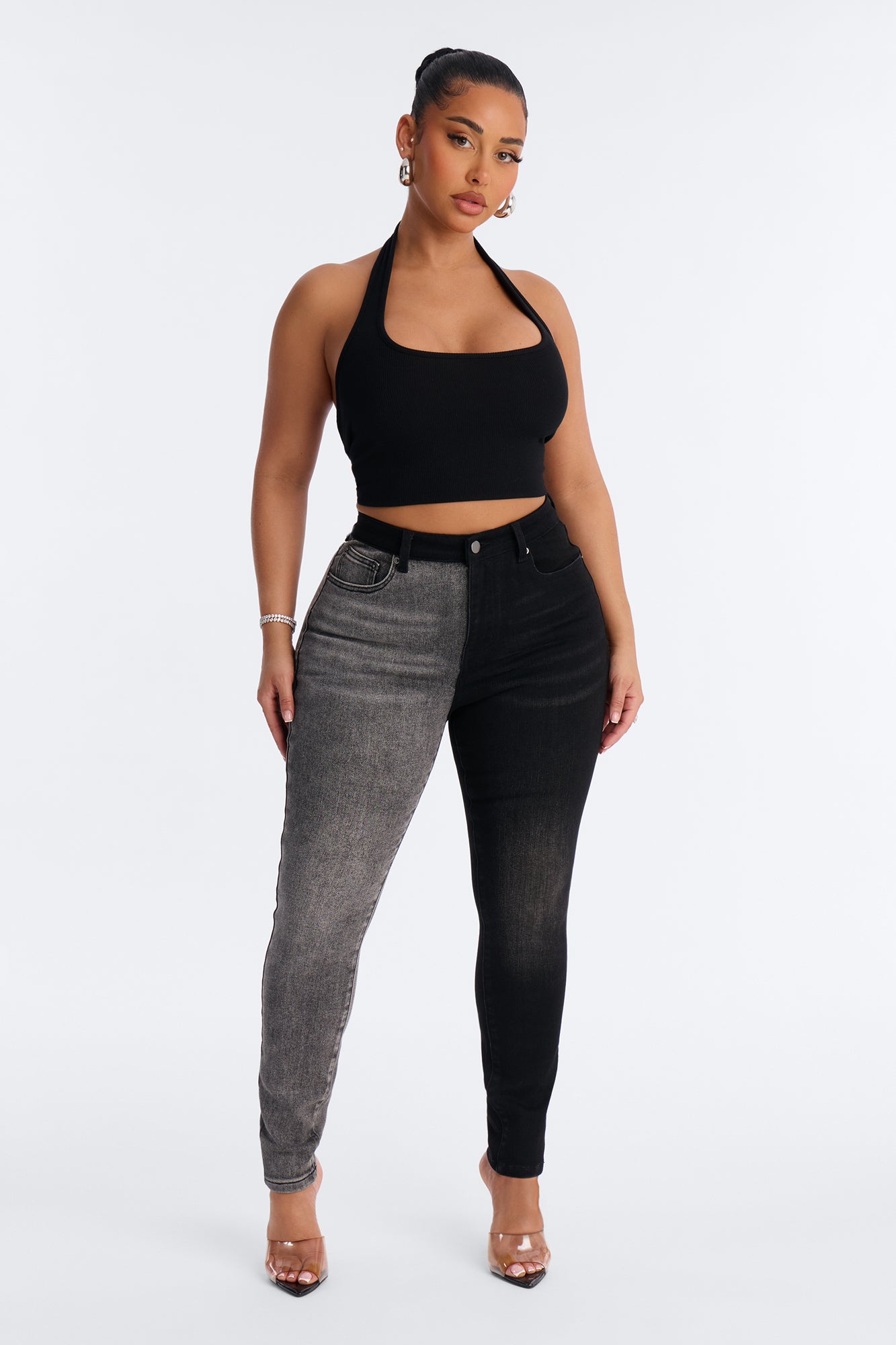 Second Guessing Stretch Skinny Jeans - Black/combo