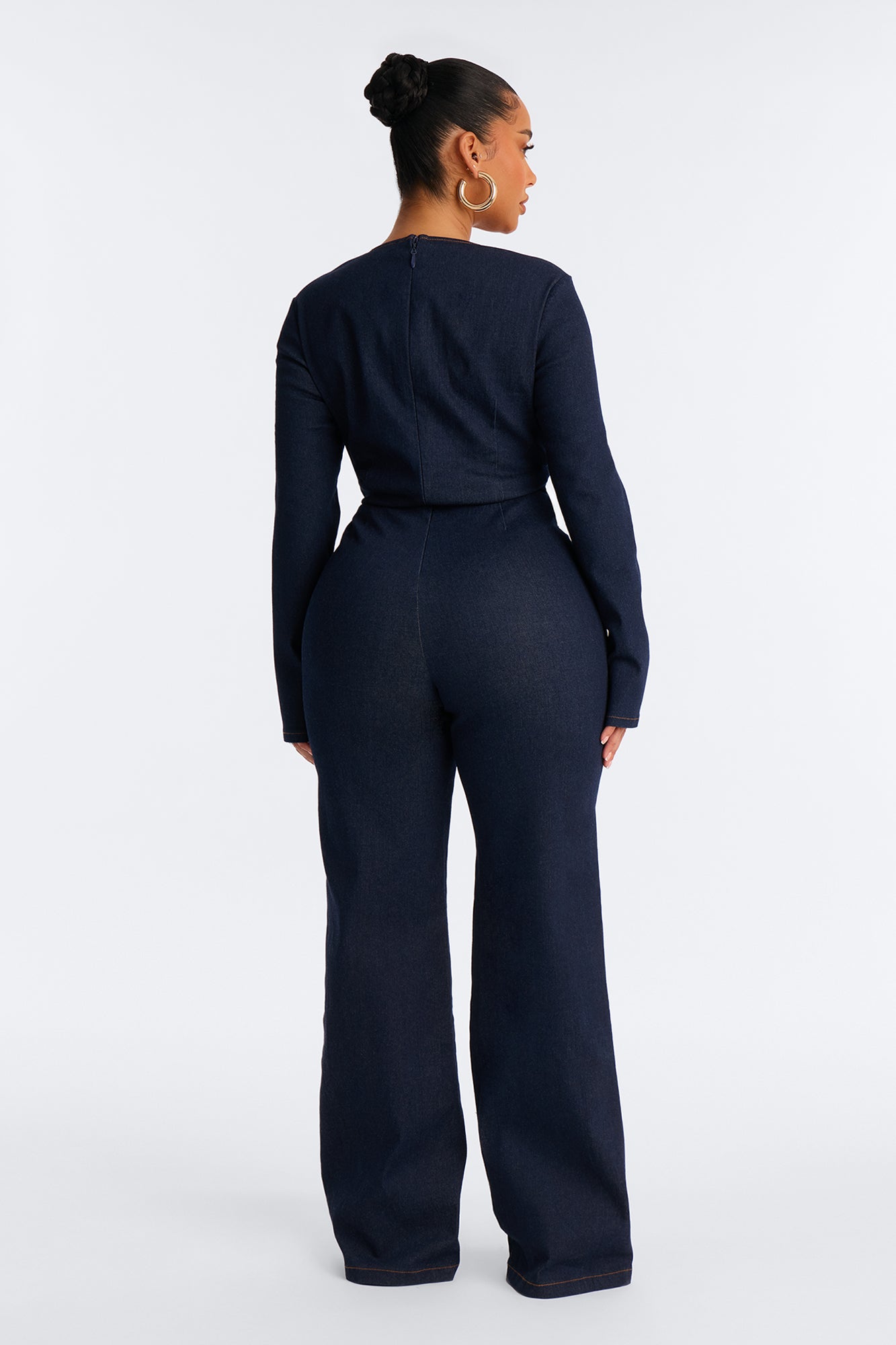 Helena Hardware Detail Denim Jumpsuit - Dark Wash