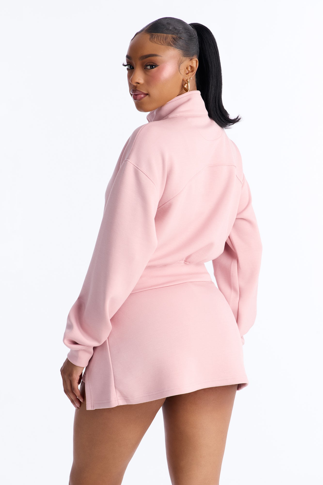 Bella Scuba Zip Up Jacket - Pink