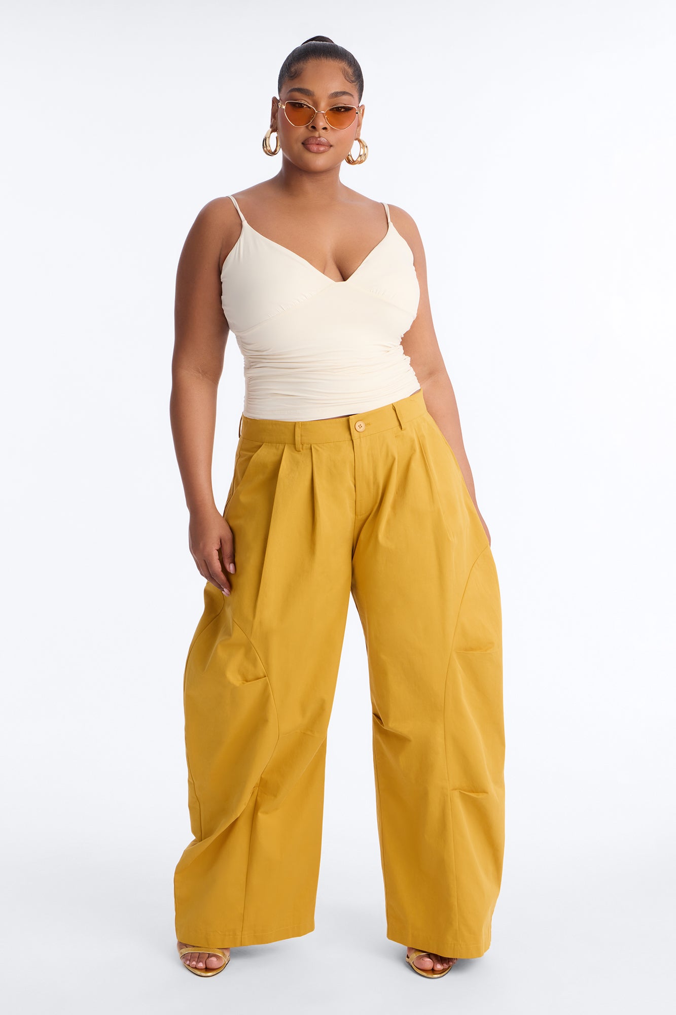 Cooler Than You Barrel Leg Pant 30″ - Mustard