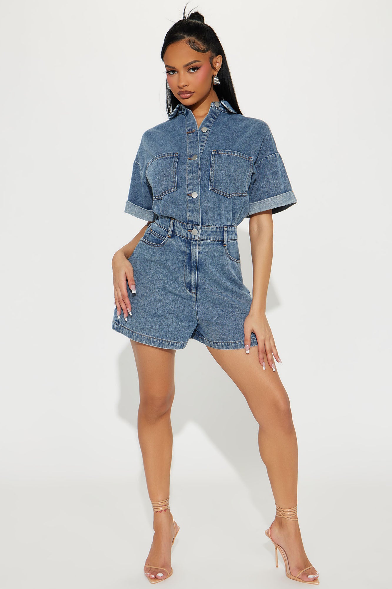 Everyday Denim Romper - Light Wash