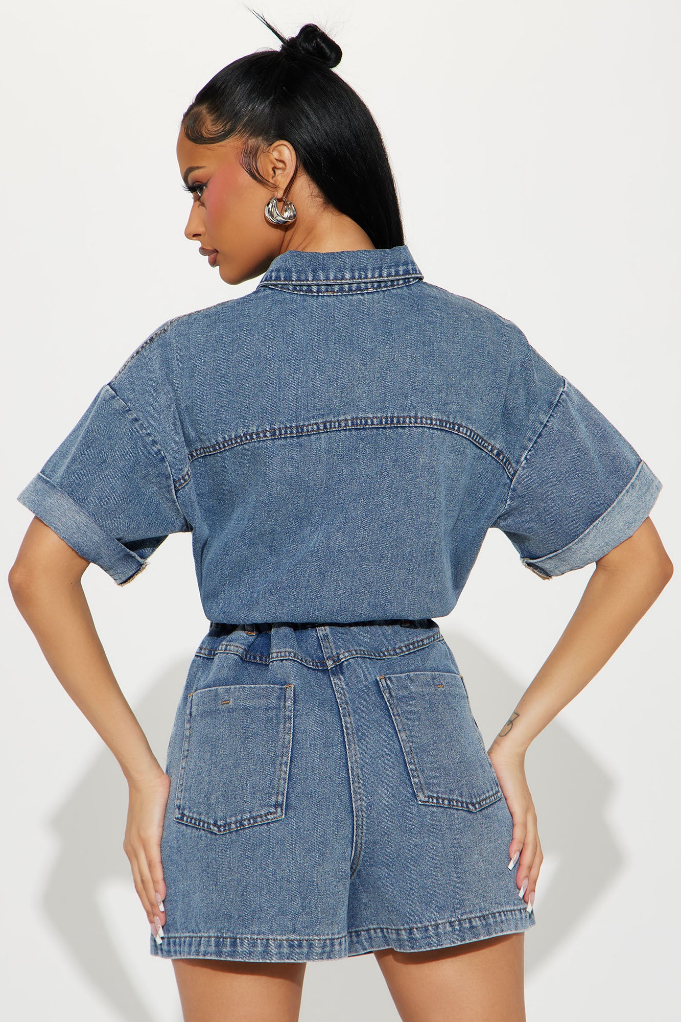 Everyday Denim Romper - Light Wash