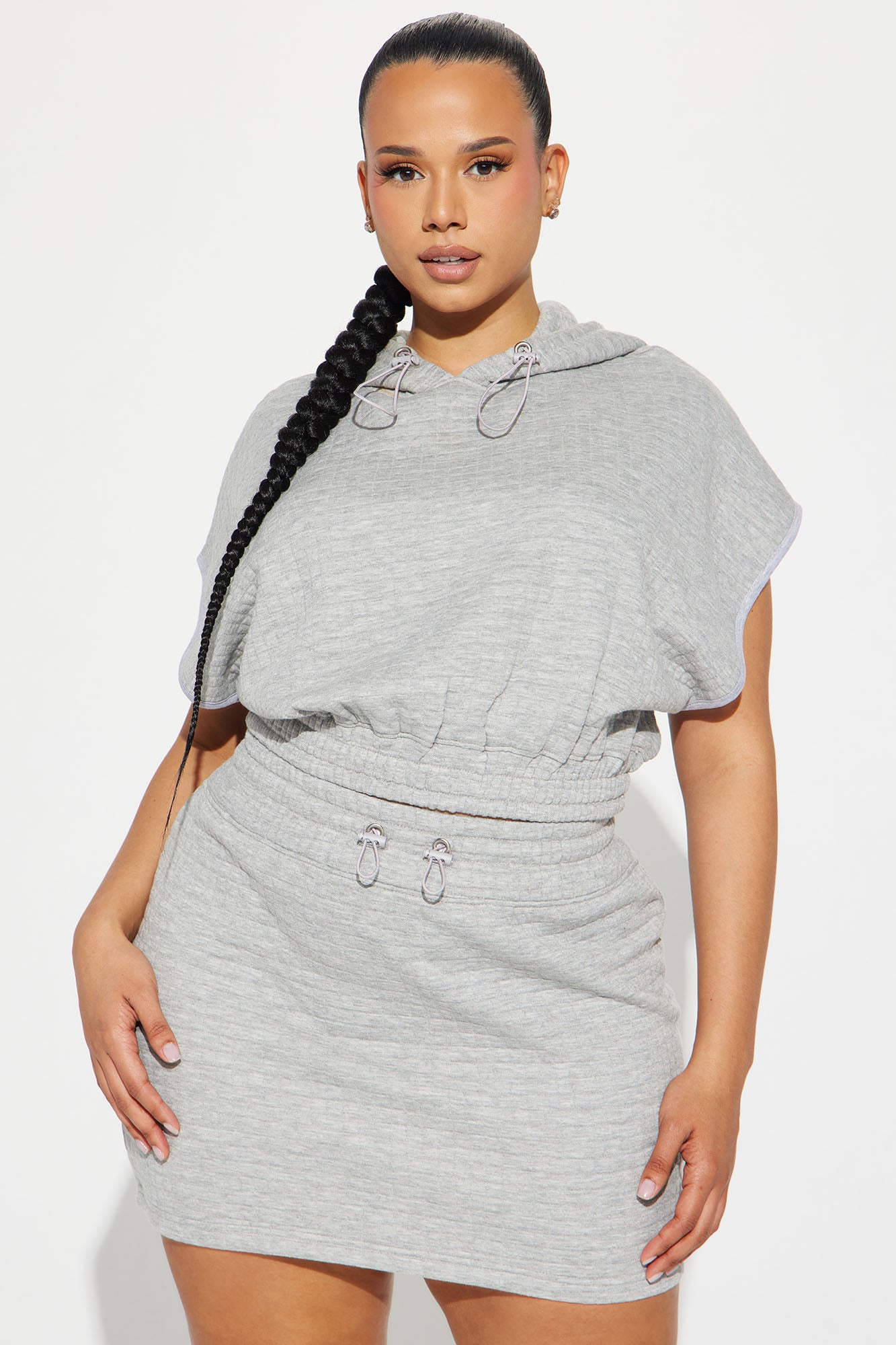 Carolina Textured Skirt Set - Grey