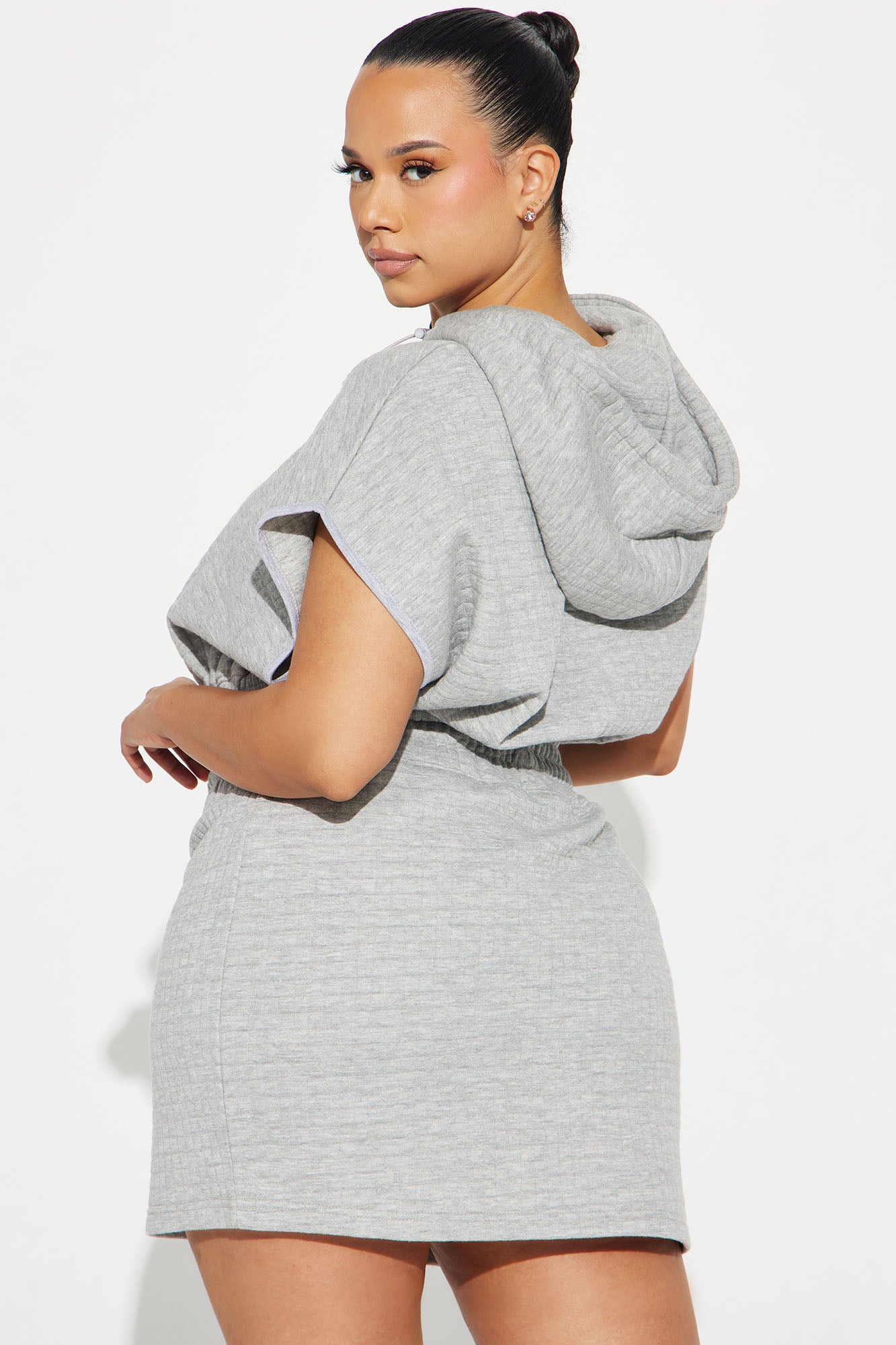 Carolina Textured Skirt Set - Grey