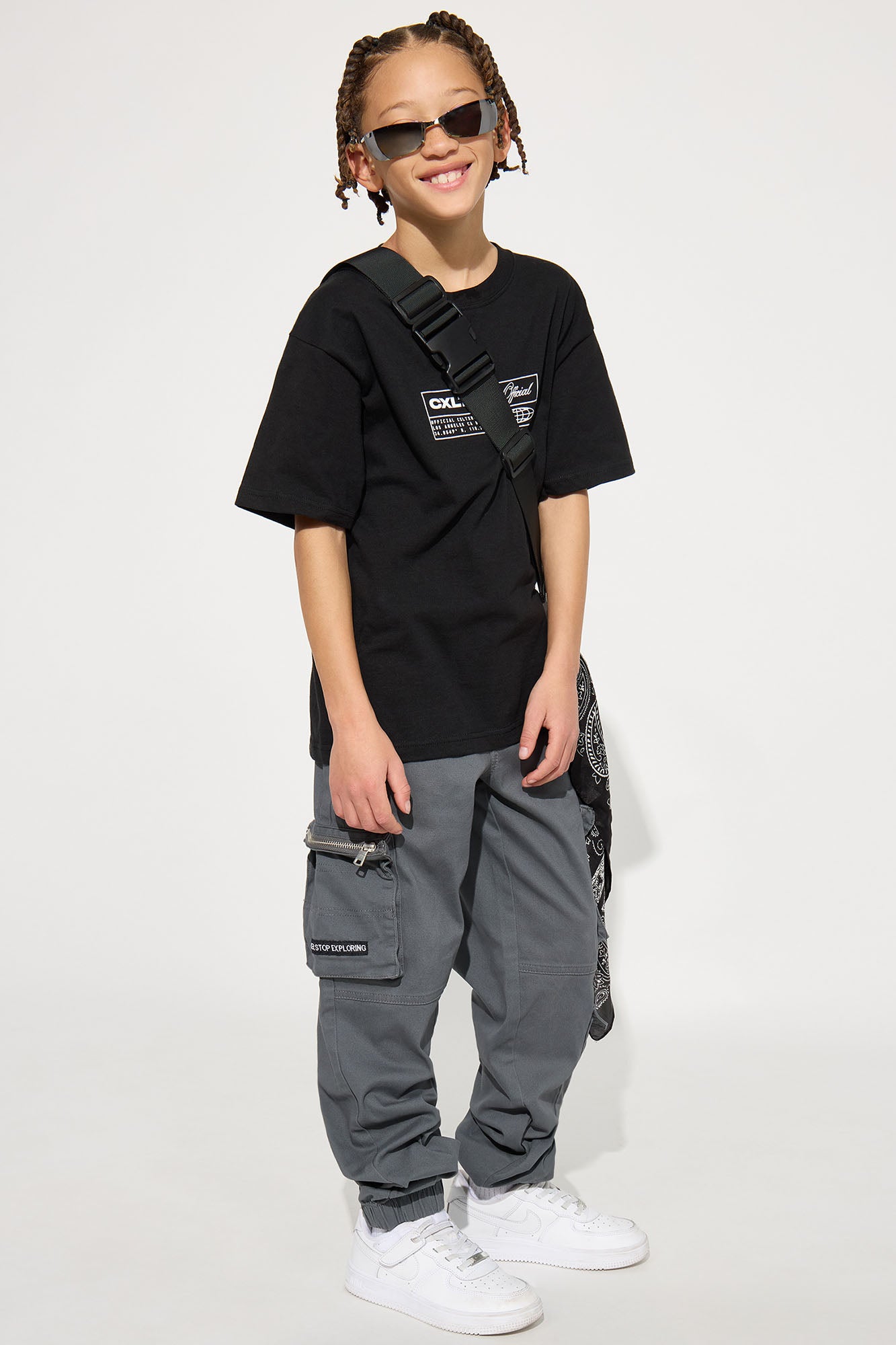 Mini Mr. Future Cargo Jogger Twill Pant - Charcoal