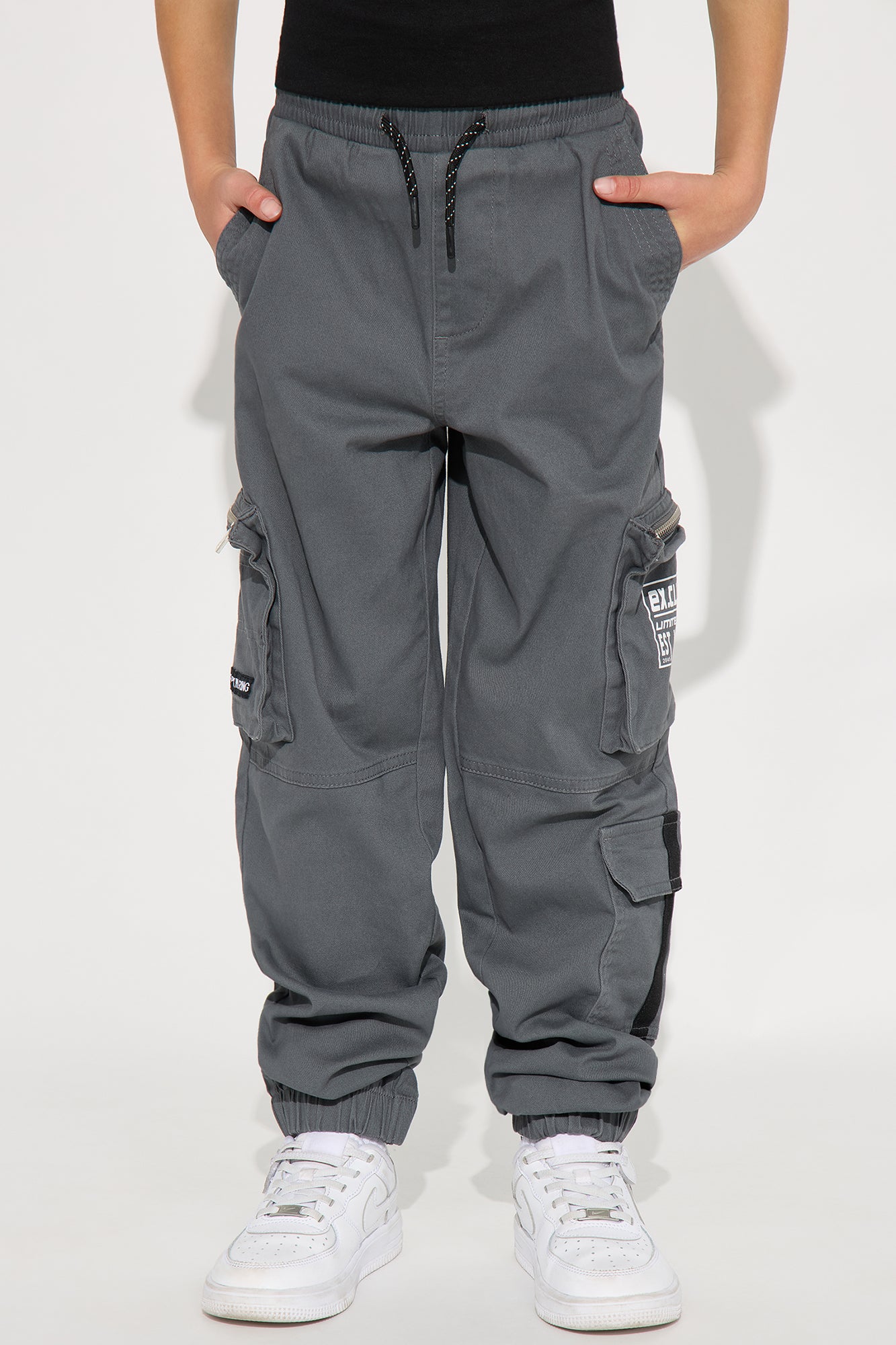 Mini Mr. Future Cargo Jogger Twill Pant - Charcoal