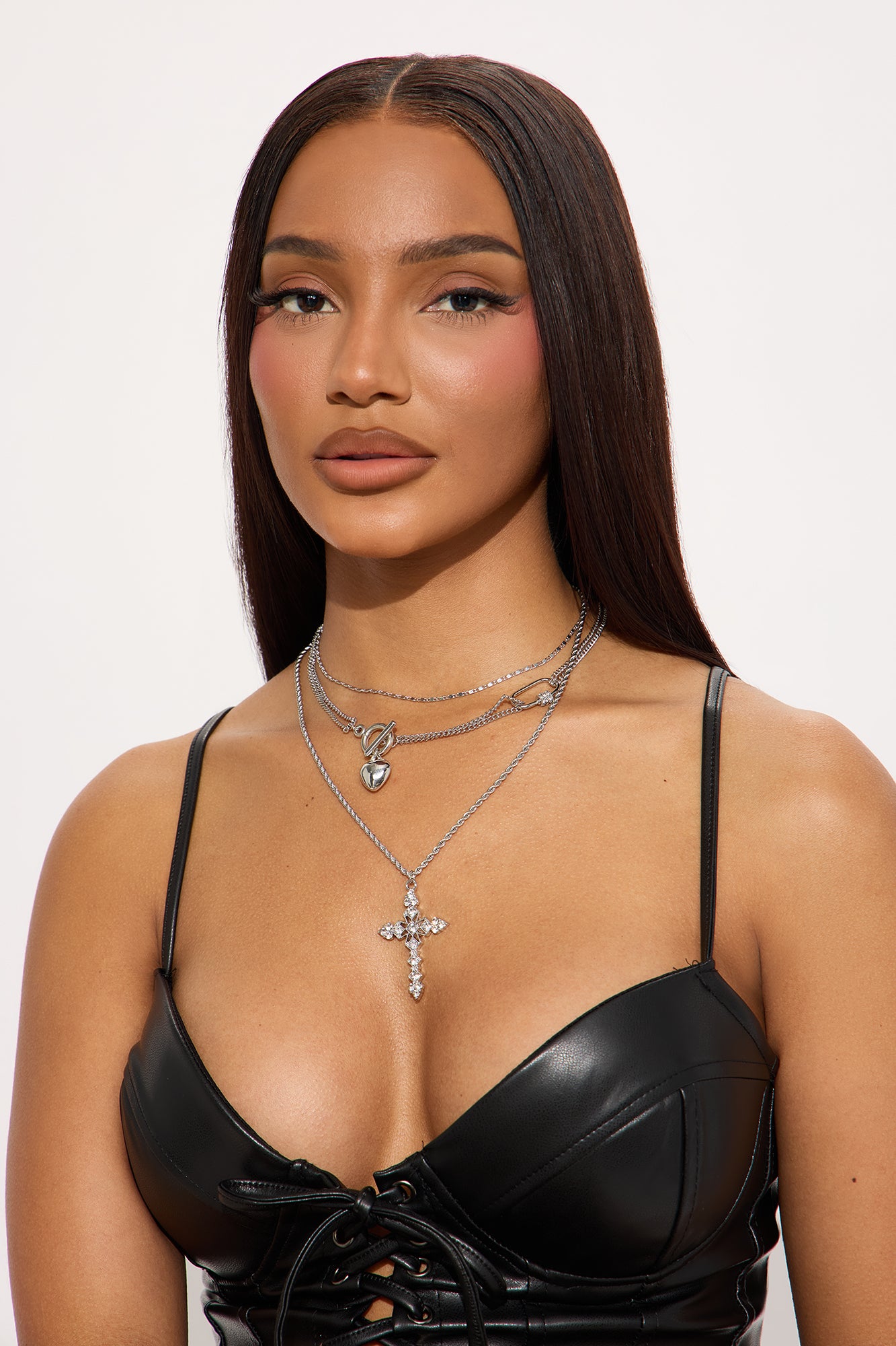 Just Watch Out Layered Necklace - Silver