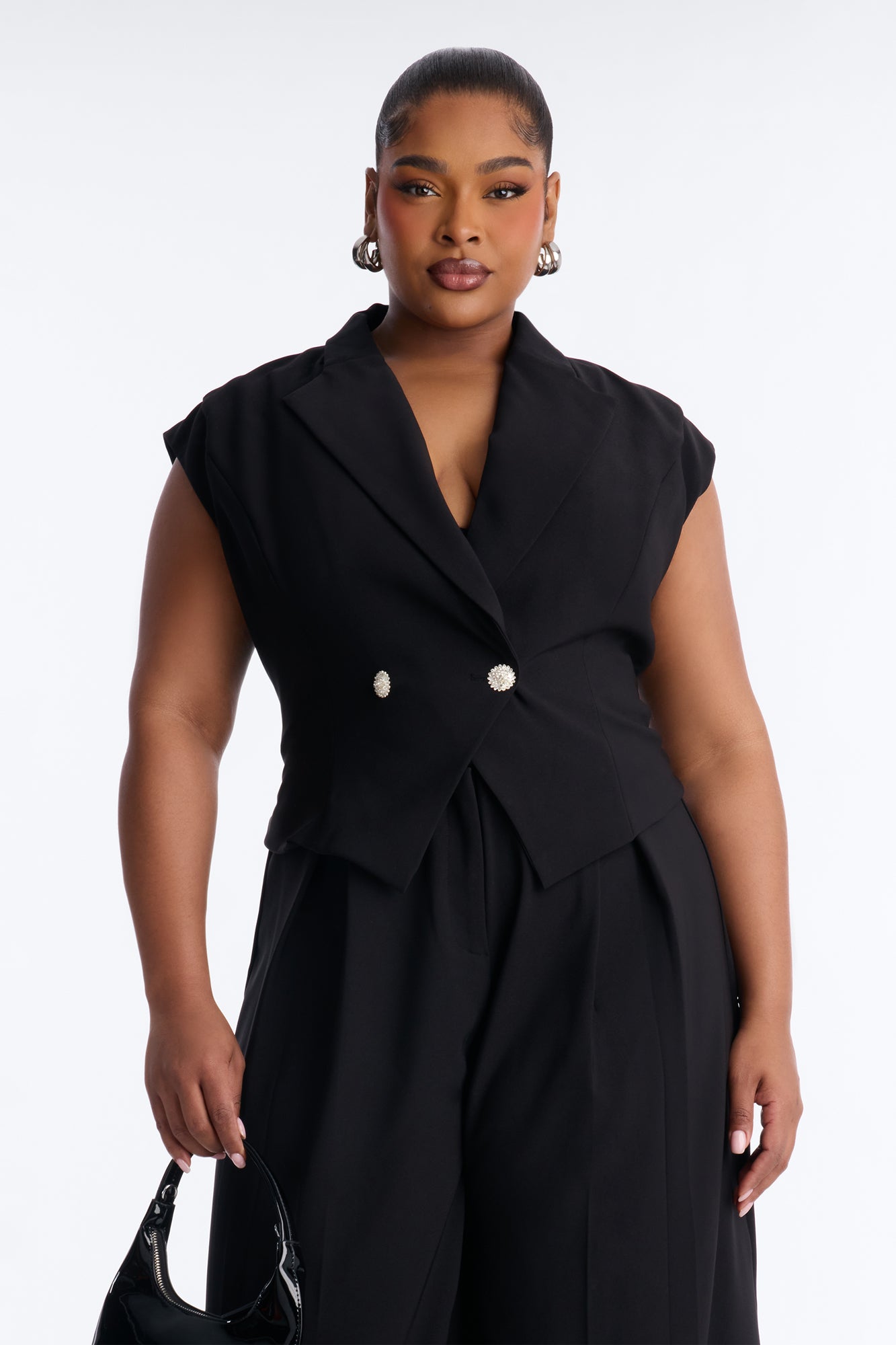 Prestige And Pleated Wide Leg Jumpsuit - Black