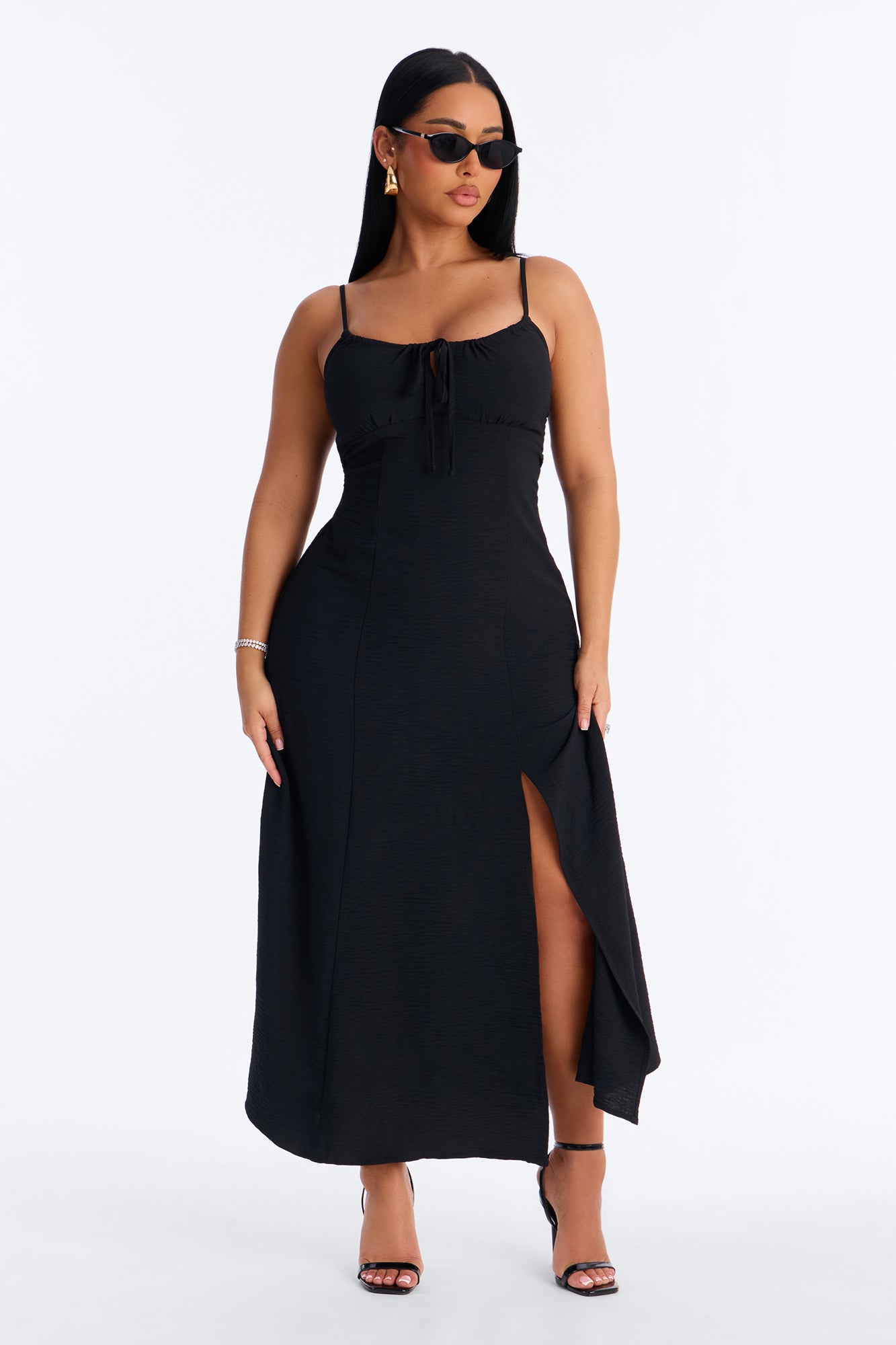Lysandra Sleeveless Airflow Maxi Dress - Black