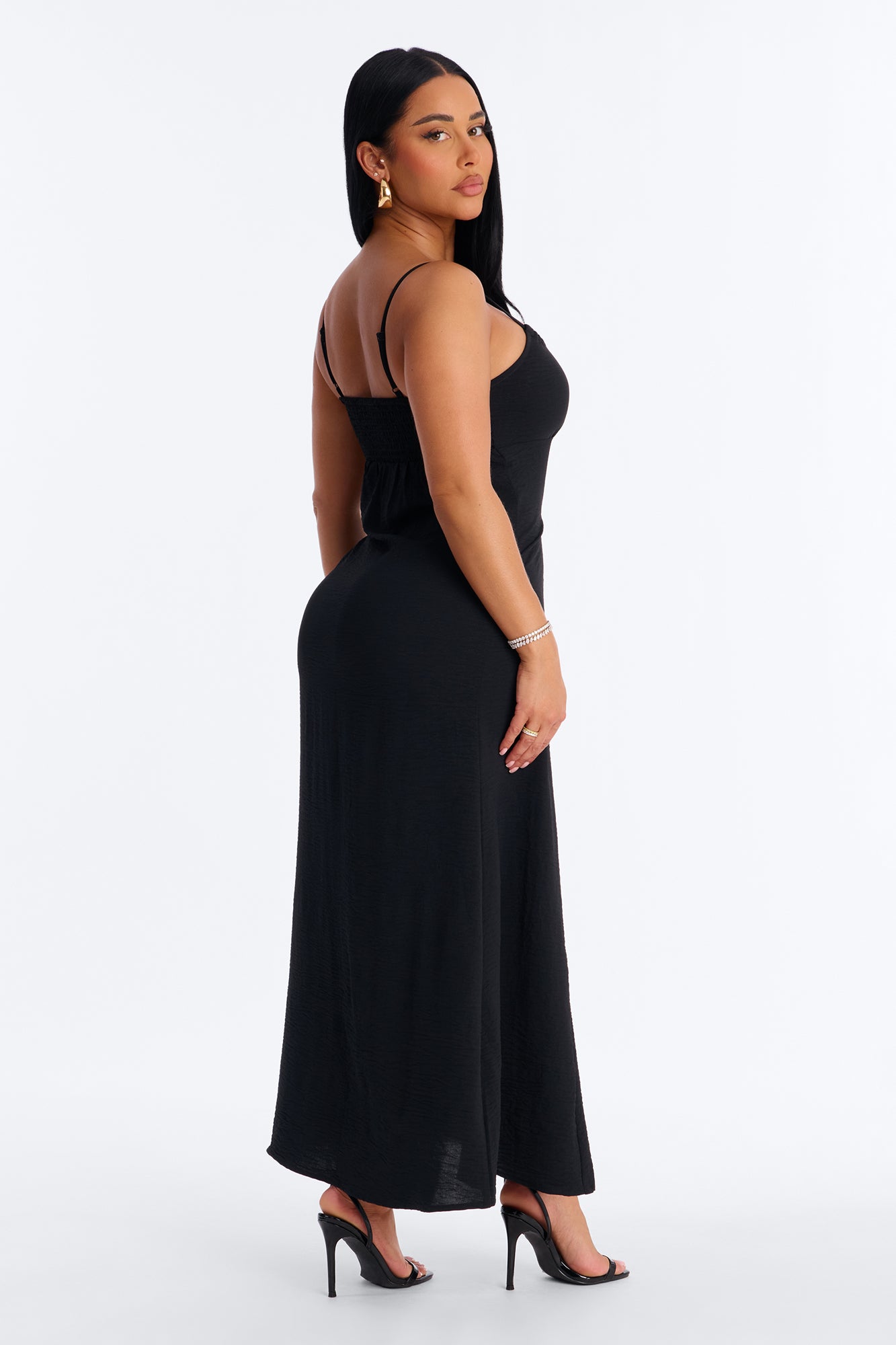 Lysandra Sleeveless Airflow Maxi Dress - Black